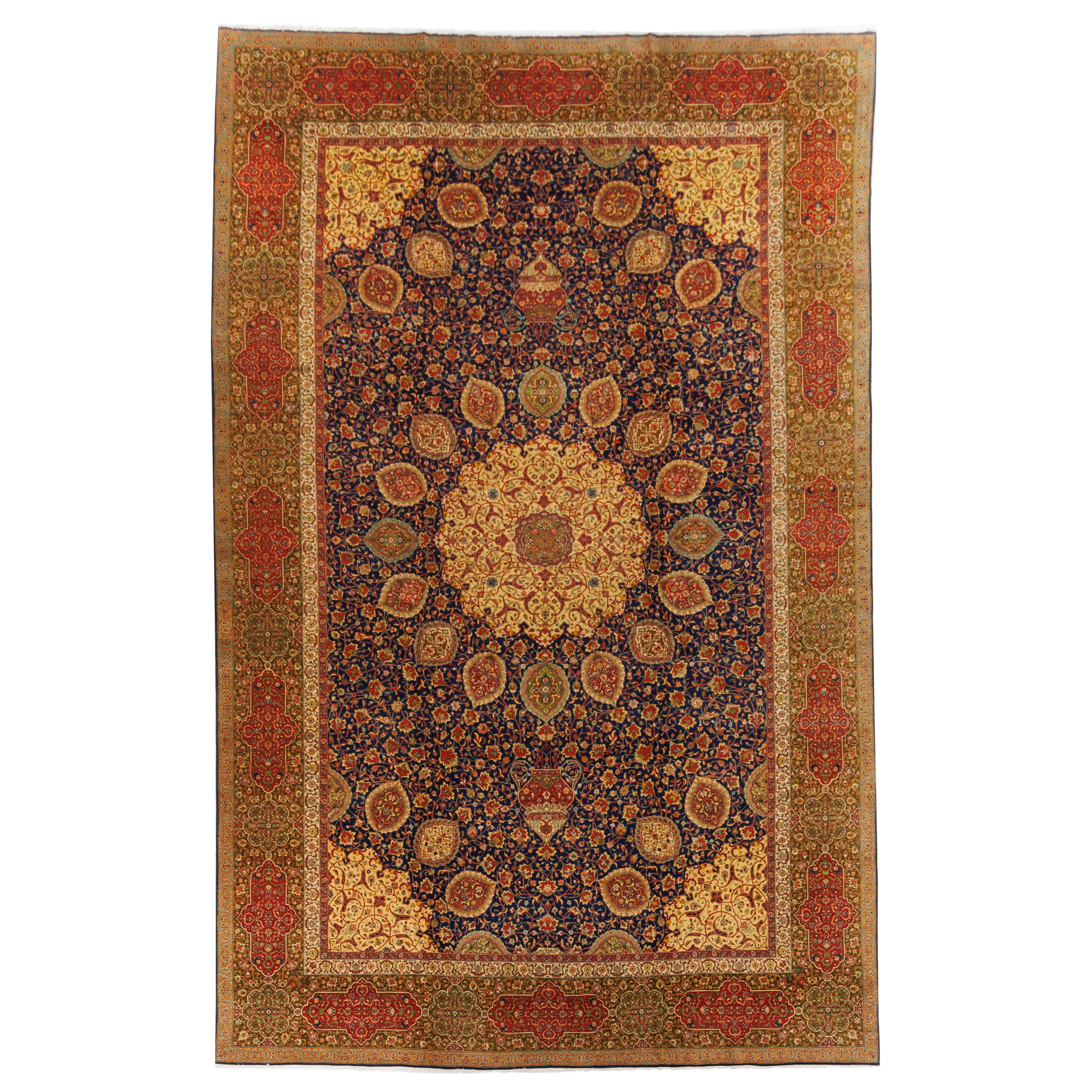 Tabriz Handmade Carpet — Lachak Toranj | Wool / Cotton Warp | 384 × 593 cm | SKU 12200621