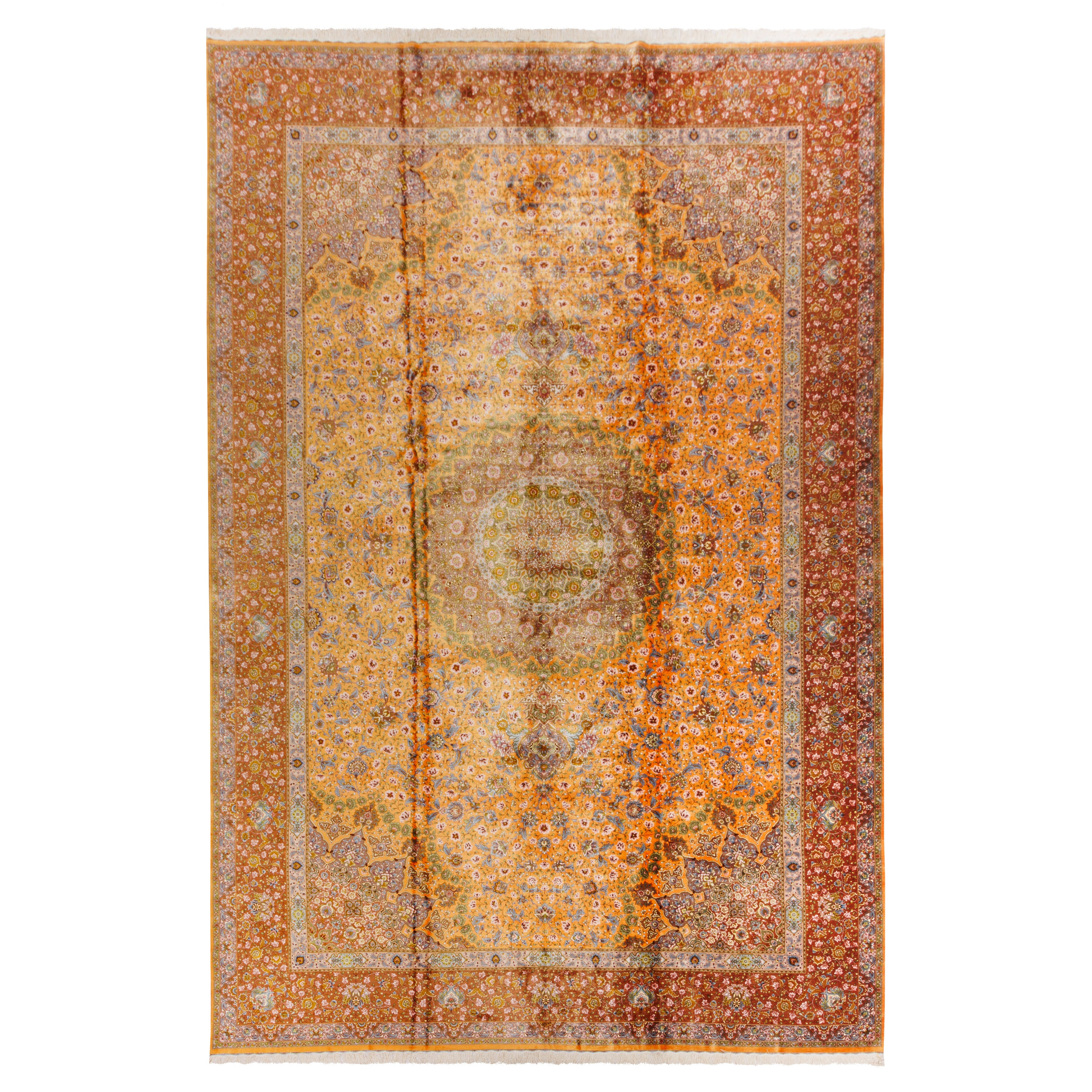 Tabriz Handmade Carpet — Lachak Toranj | Full Silk | 394 × 584 cm | SKU 12300723