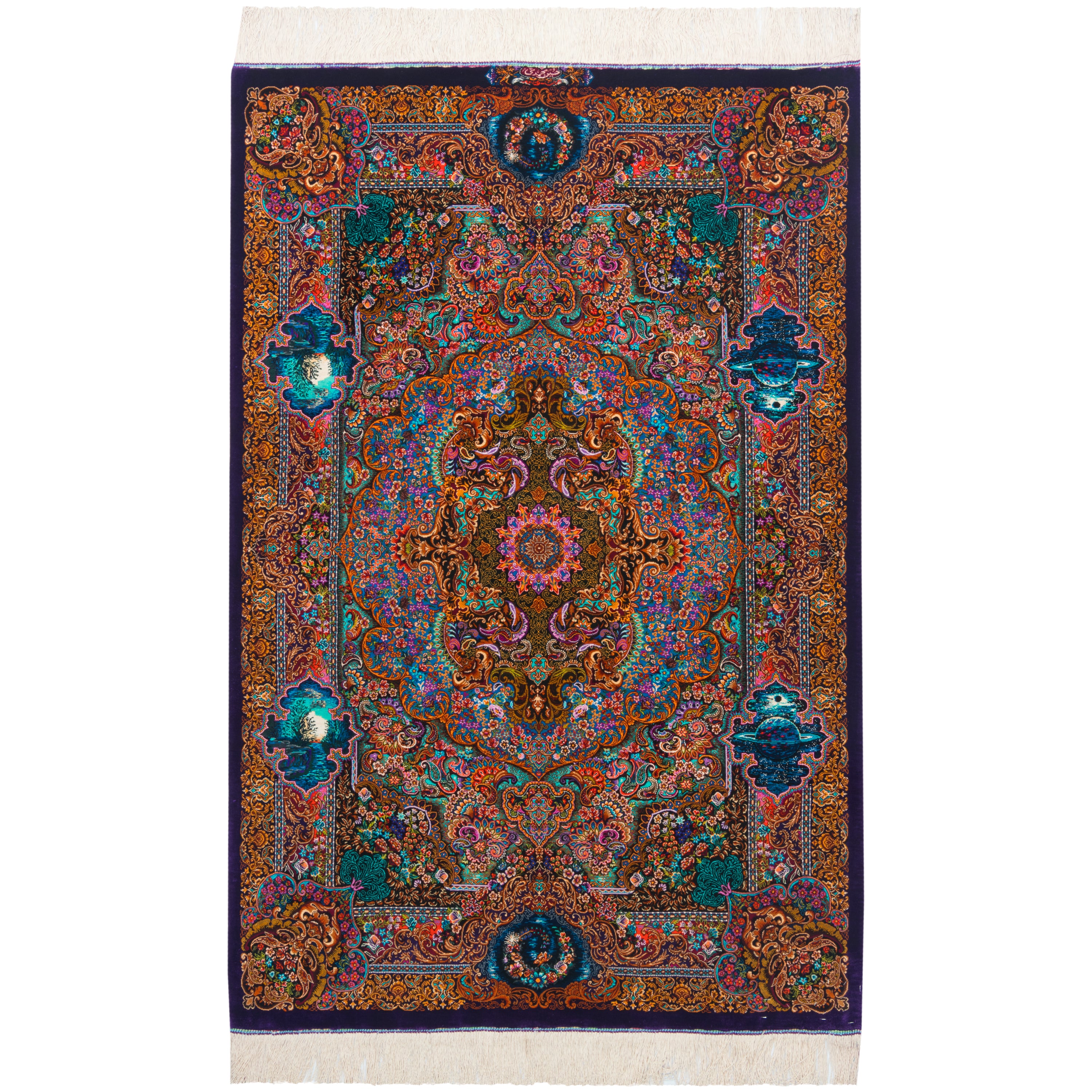 Qom Handmade Carpet — Lachak Toranj | Full Silk | 100 × 150 cm | SKU 10100184