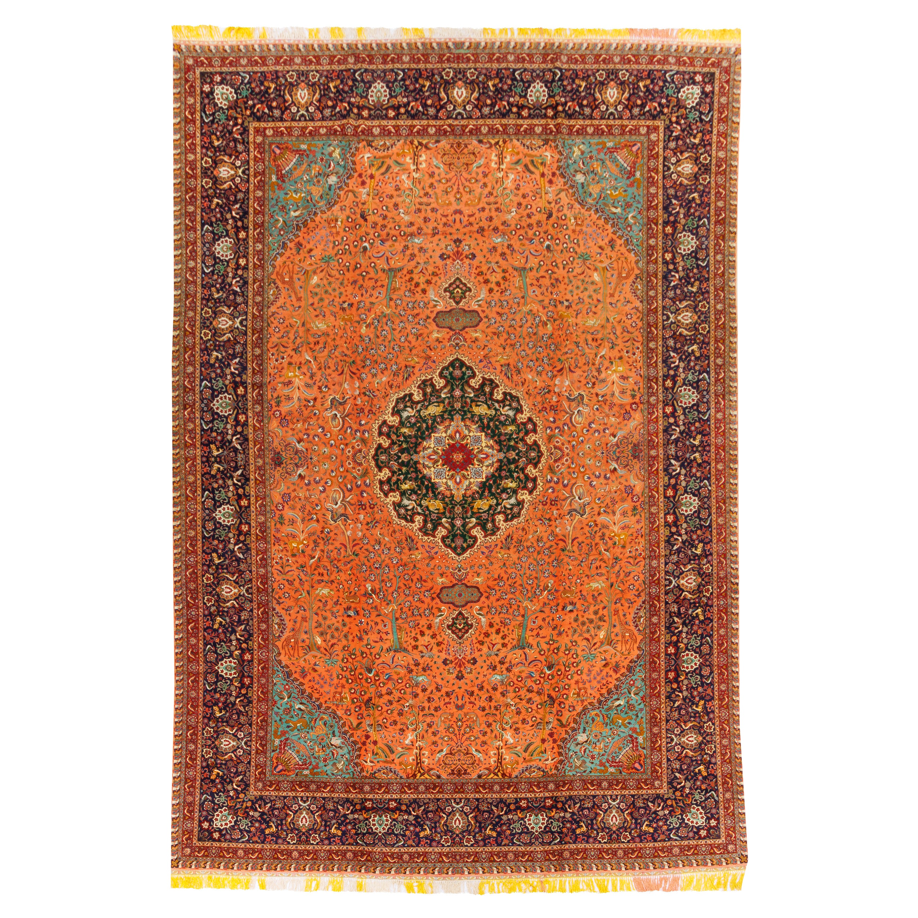 Tabriz Handmade Carpet — Lachak Toranj | Wool / Silk Warp | 405 × 591 cm | SKU 12300718