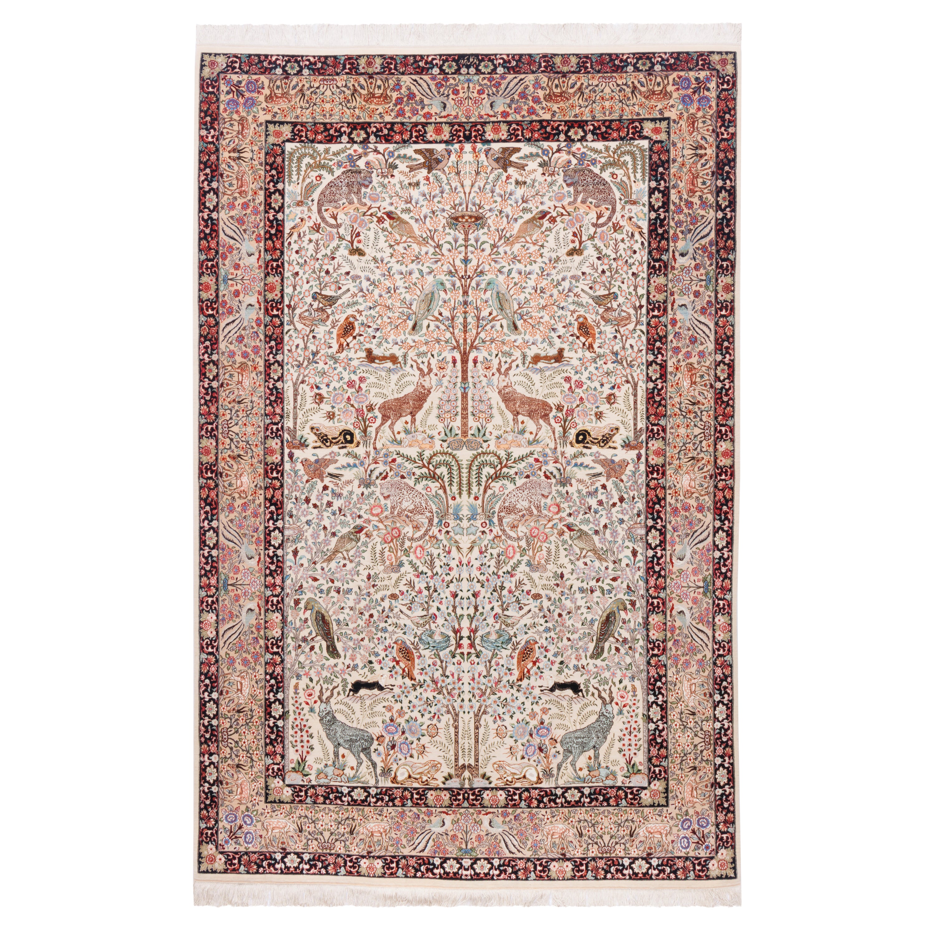 Mashhad Handmade Carpet — Derakht | Silk Pile / Silk Warp | 154 × 238 cm | SKU 10300051