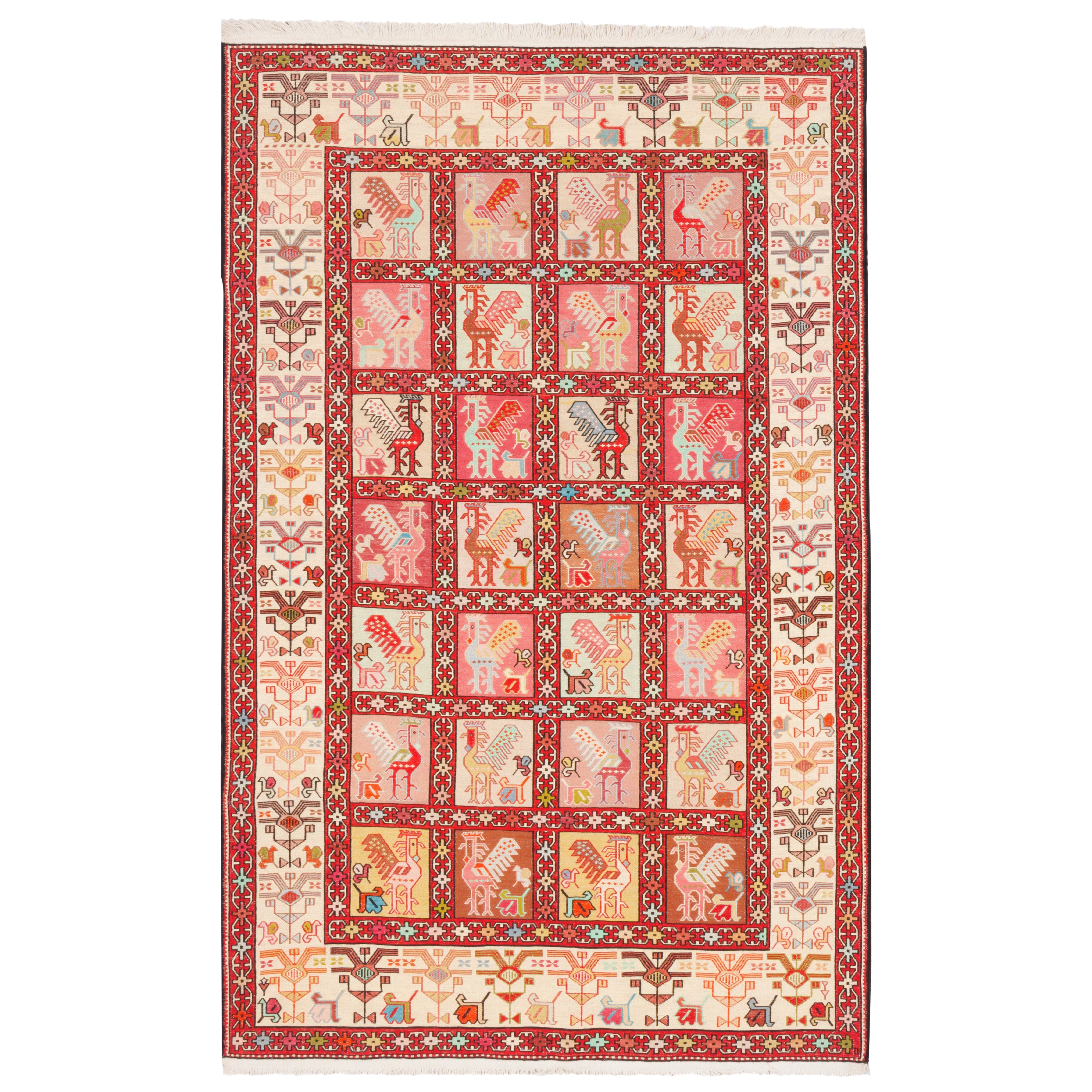 Sirjan Handmade Kilim — Kheshti | Full Wool | 127 × 200 cm | SKU 40201243