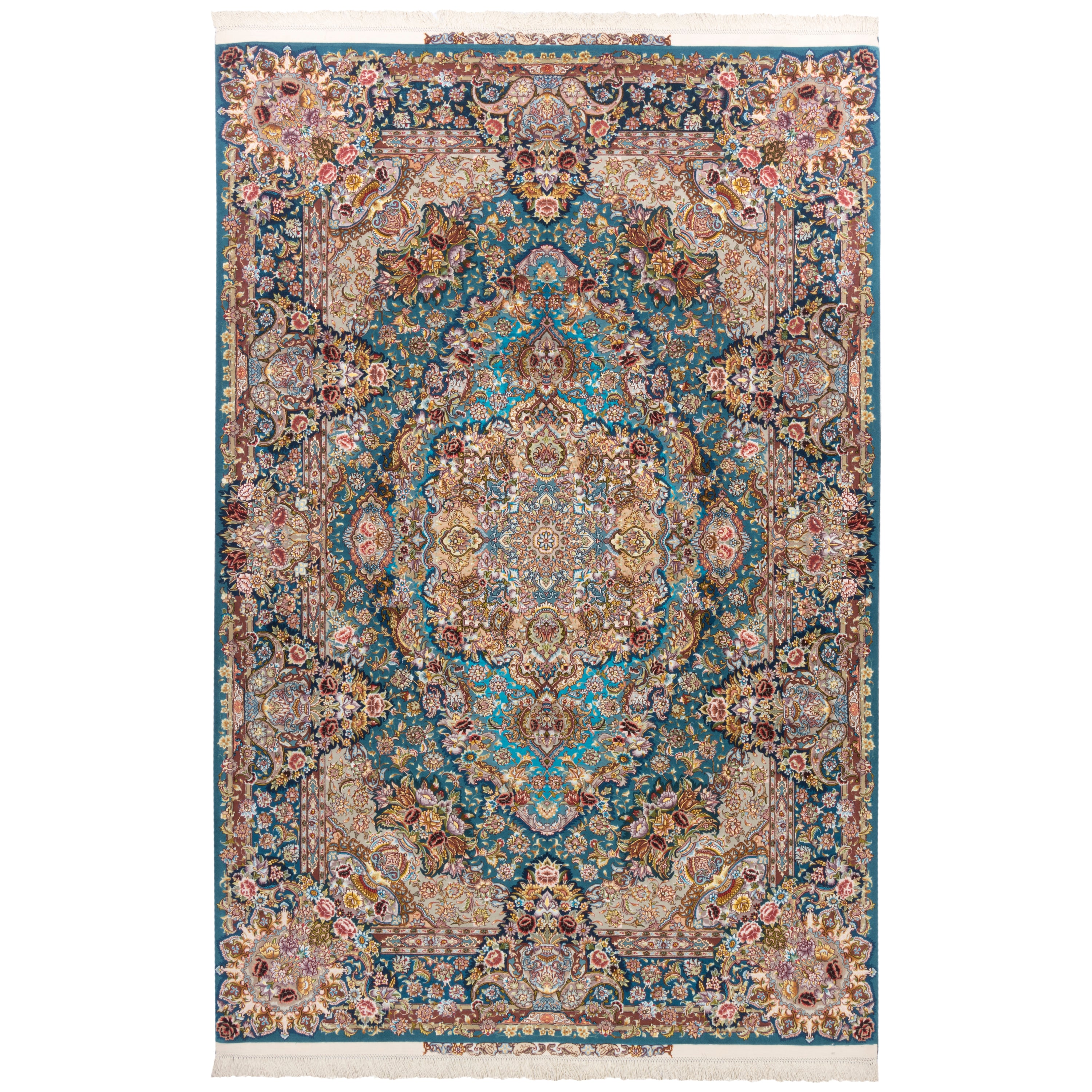 Tabriz Handmade Carpet — Lachak Toranj | Silk Pile / Silk Warp | 205 × 306 cm | SKU 10600975