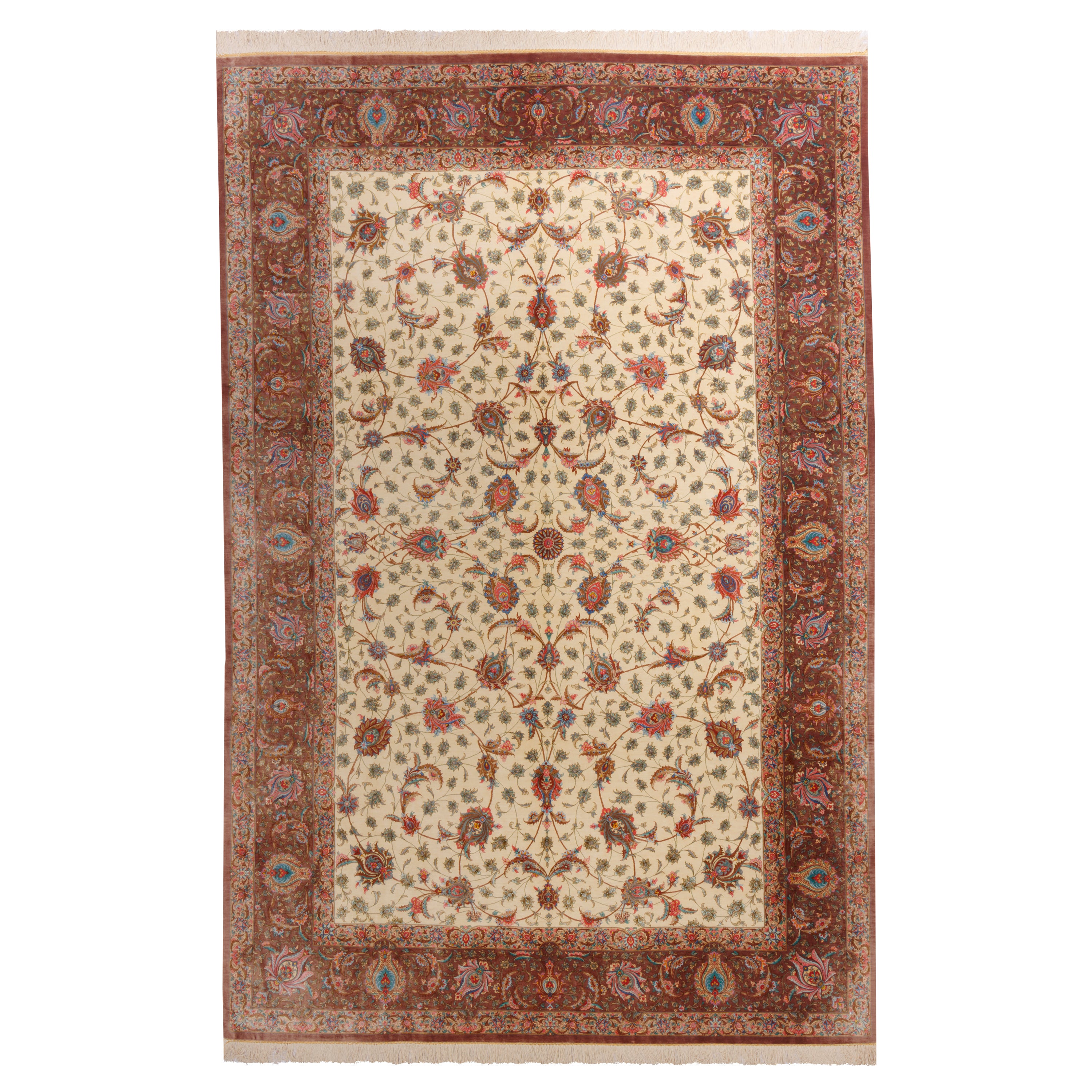 Qom Handmade Carpet — Afshan | Full Silk | 200 × 300 cm | SKU 10601061
