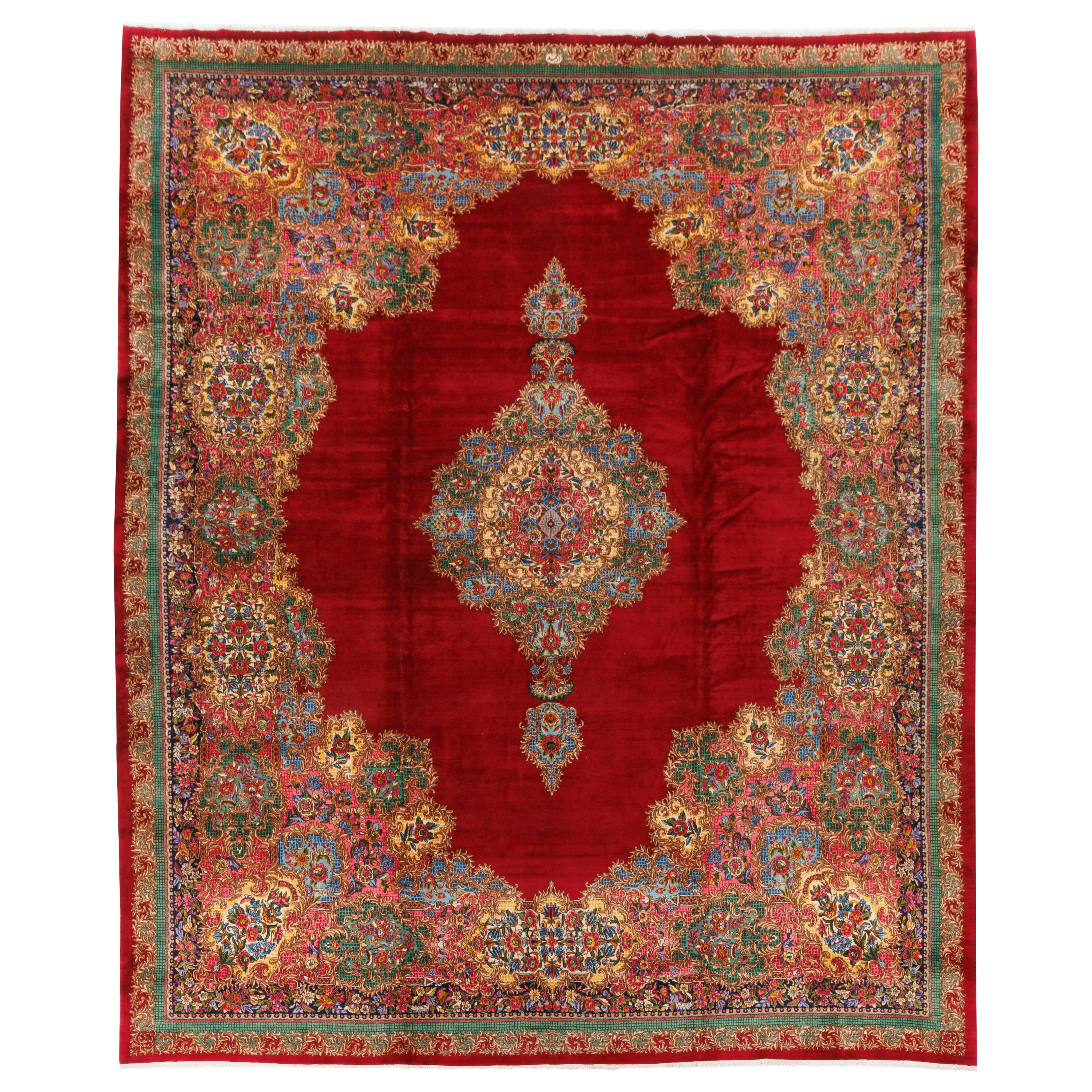 Kerman Handmade Carpet — Kaf Sadeh | Wool / Cotton Warp | 410 × 493 cm | SKU 12000622