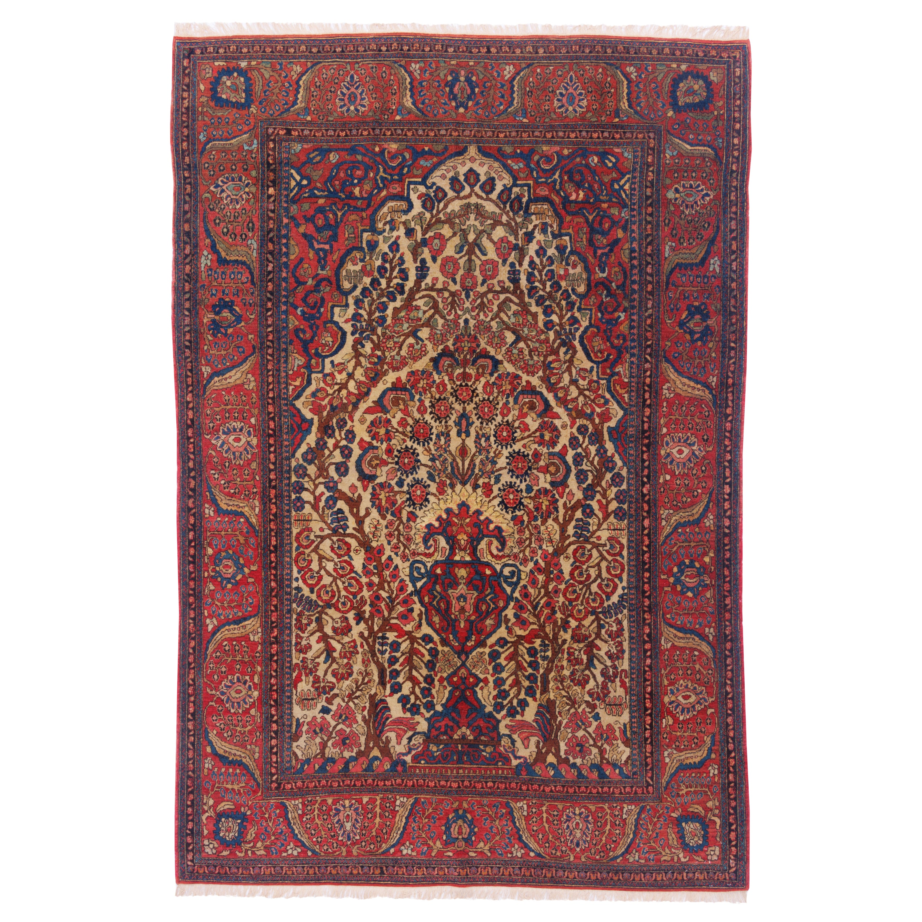 Isfahan Handmade Carpet — Mehrabi | Wool / Cotton Warp | 140 × 210 cm | SKU 10200032