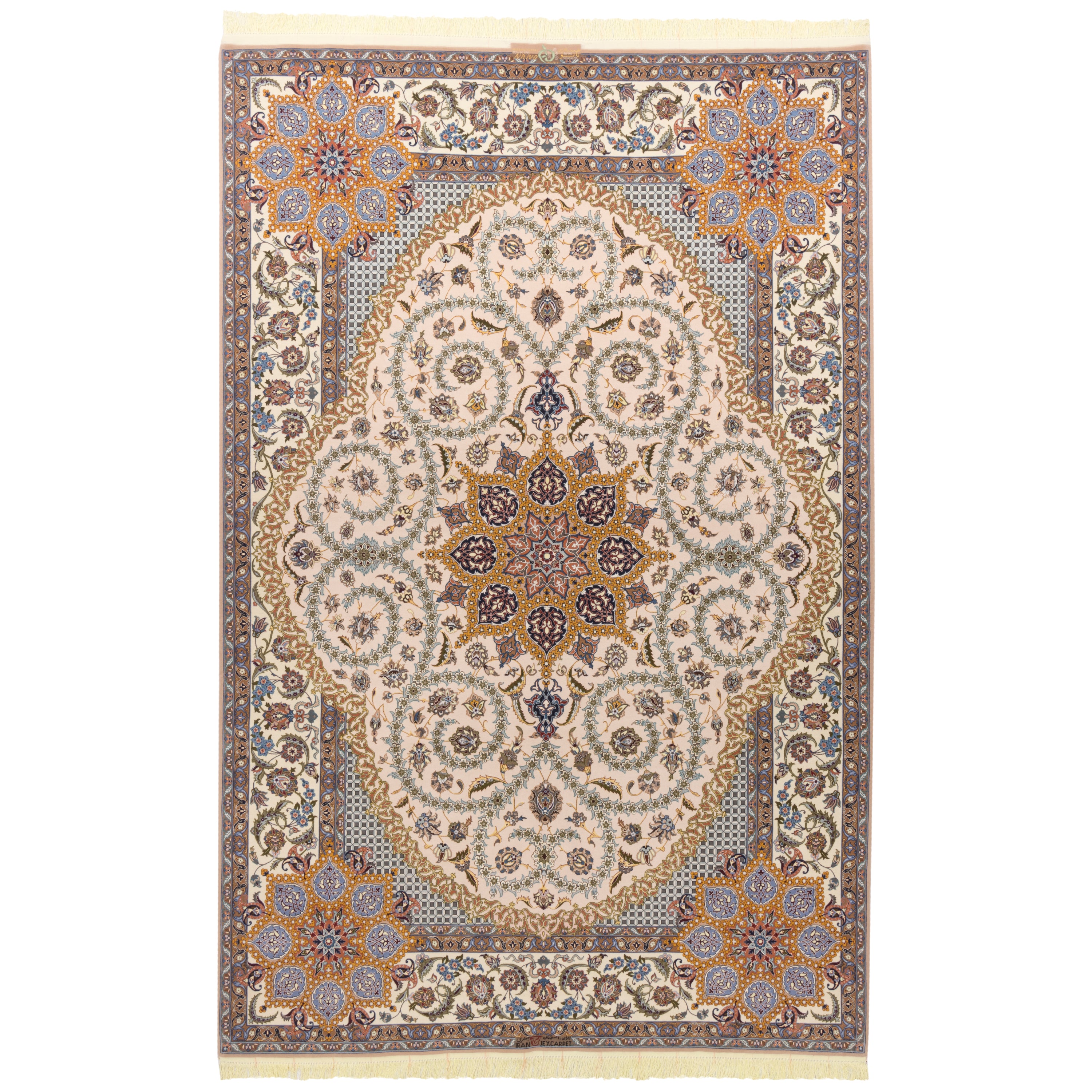 Isfahan Handmade Carpet — Lachak Toranj | Silk Pile / Silk Warp | 206 × 304 cm | SKU 10600969