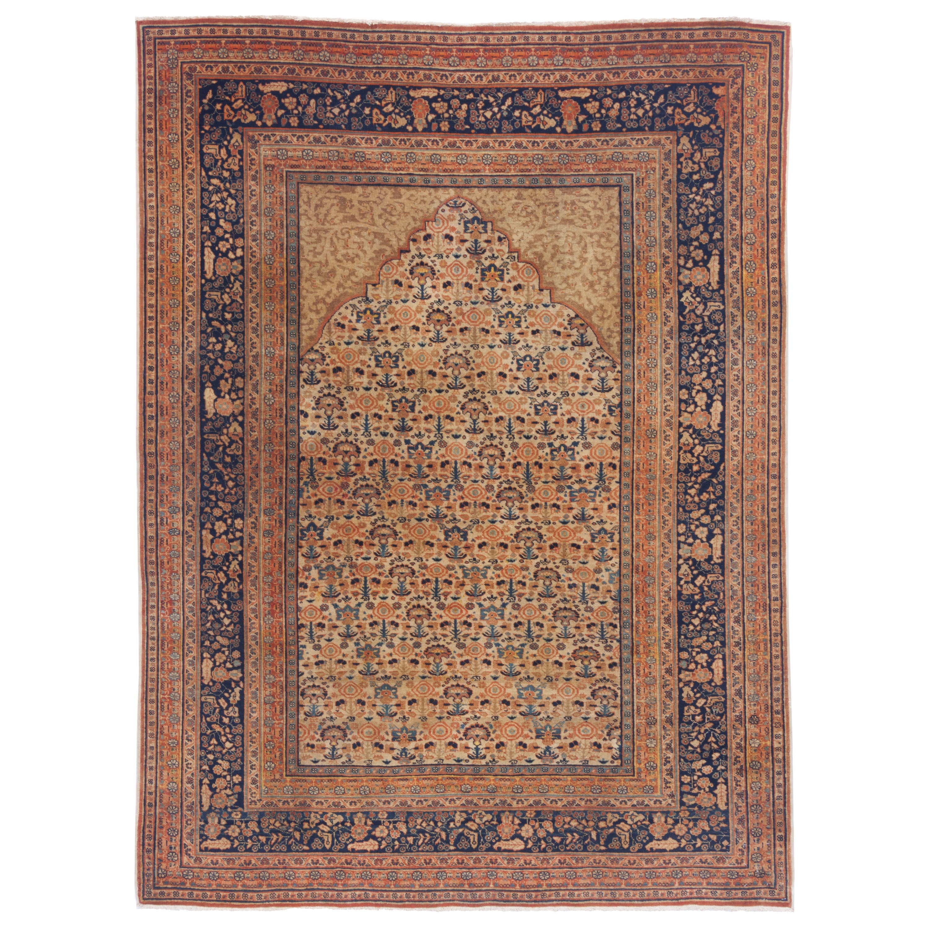 Tabriz Handmade Carpet — Mehrabi | Wool / Cotton Warp | 130 × 175 cm | SKU 10200001