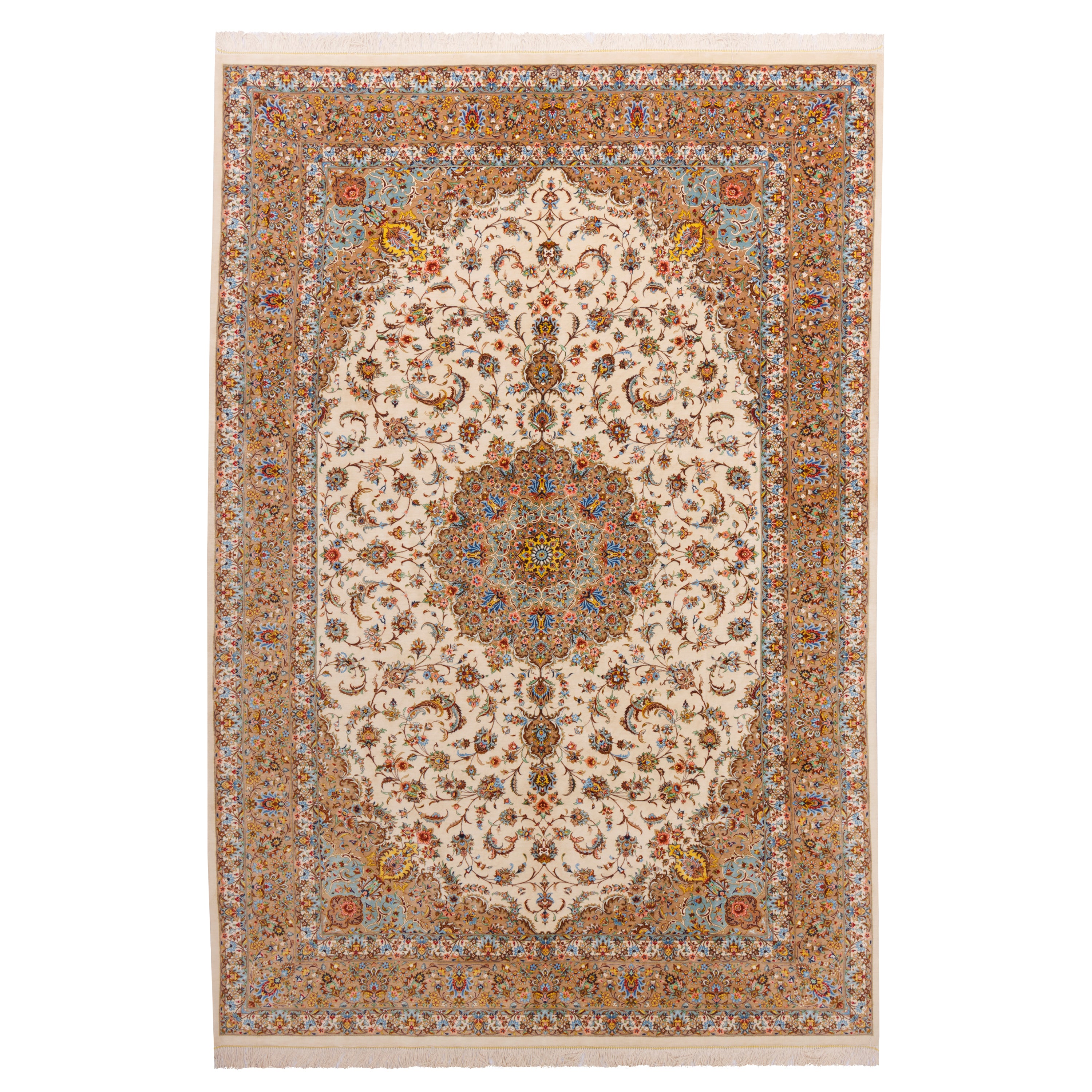 Kashan Handmade Carpet — Lachak Toranj | Full Silk | 200 × 295 cm | SKU 10501065