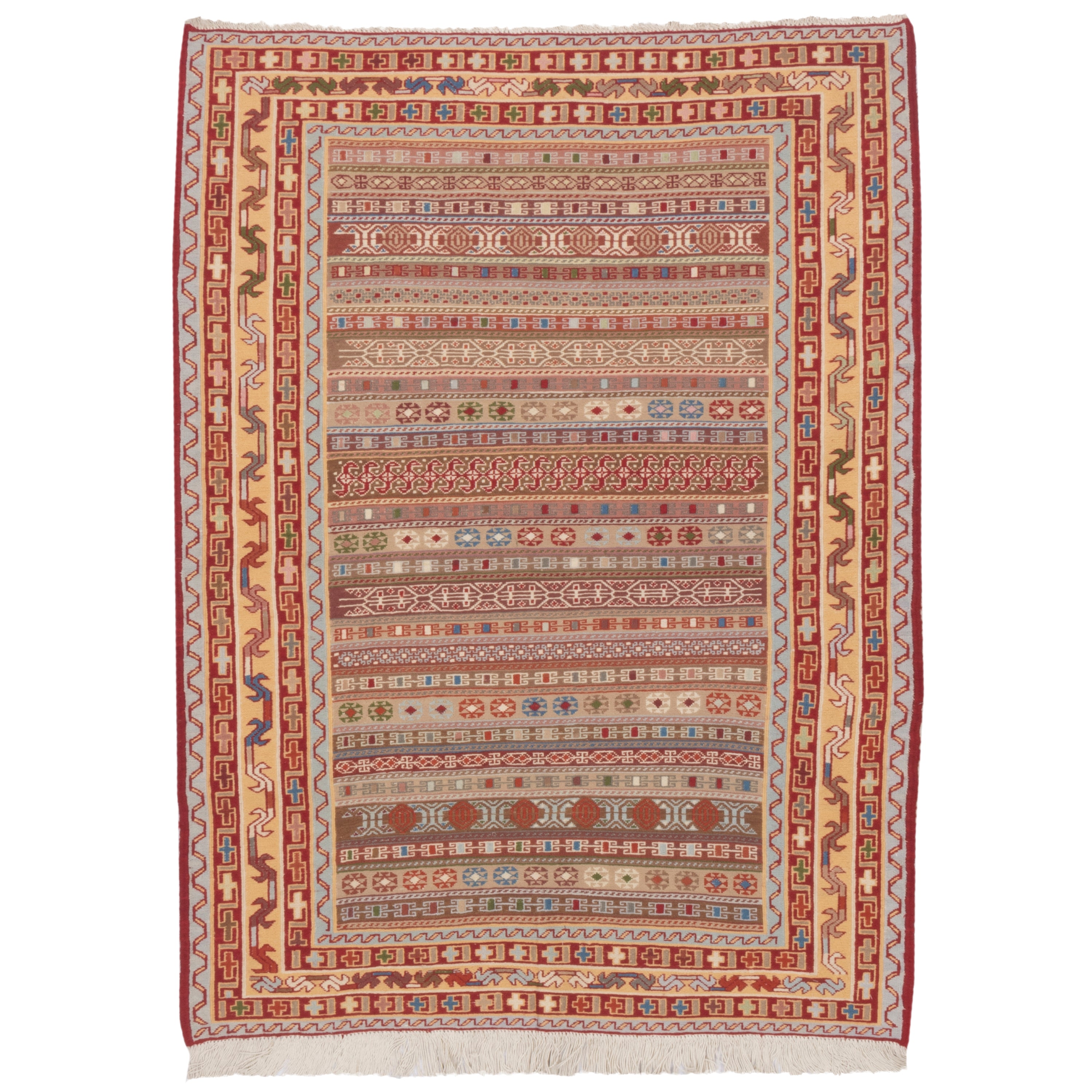 Sirjan Handmade Kilim — Moharramat | Full Wool | 102 × 140 cm | SKU 40101196