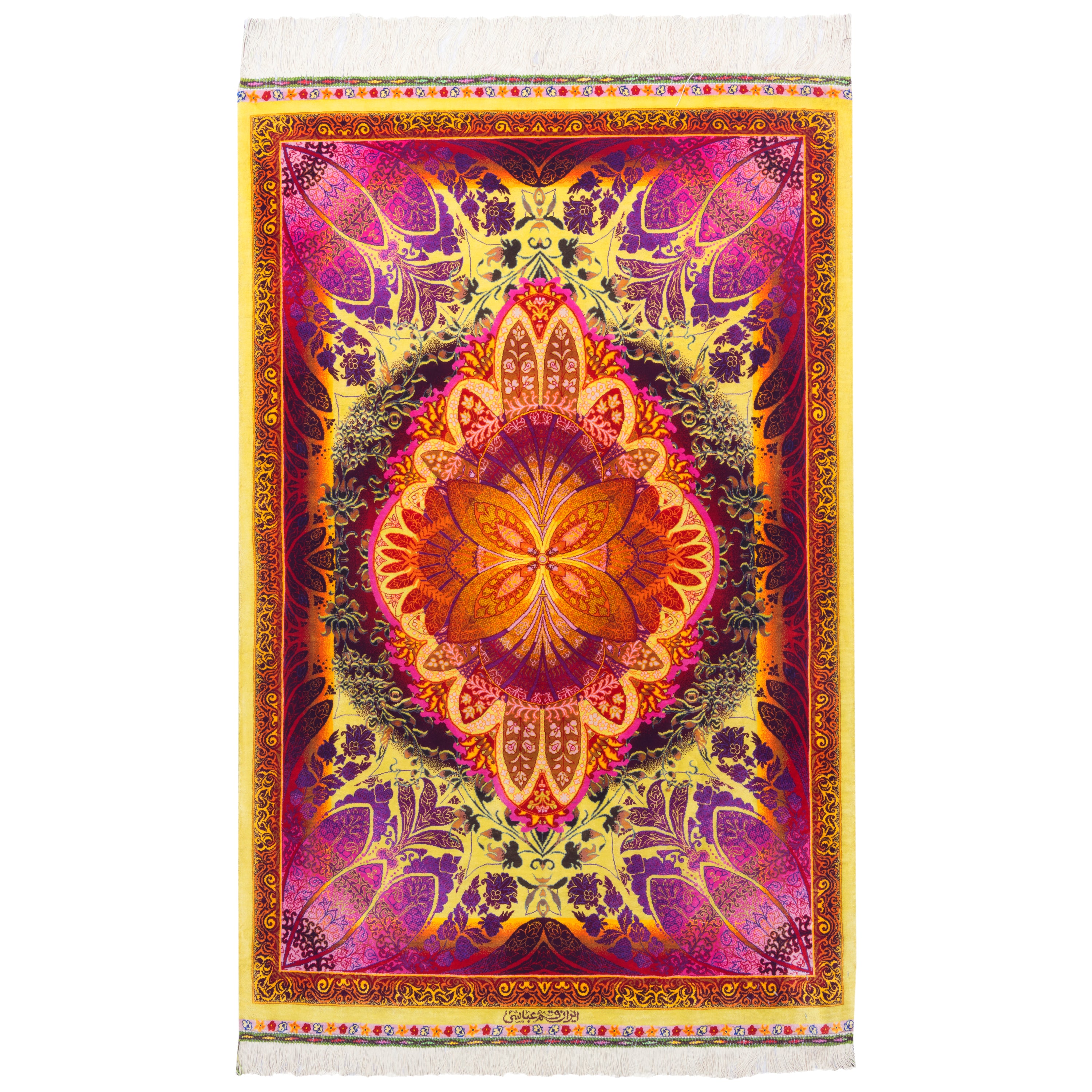 Qom Handmade Carpet — Lachak Toranj | Full Silk | 80 × 124 cm | SKU 10100223