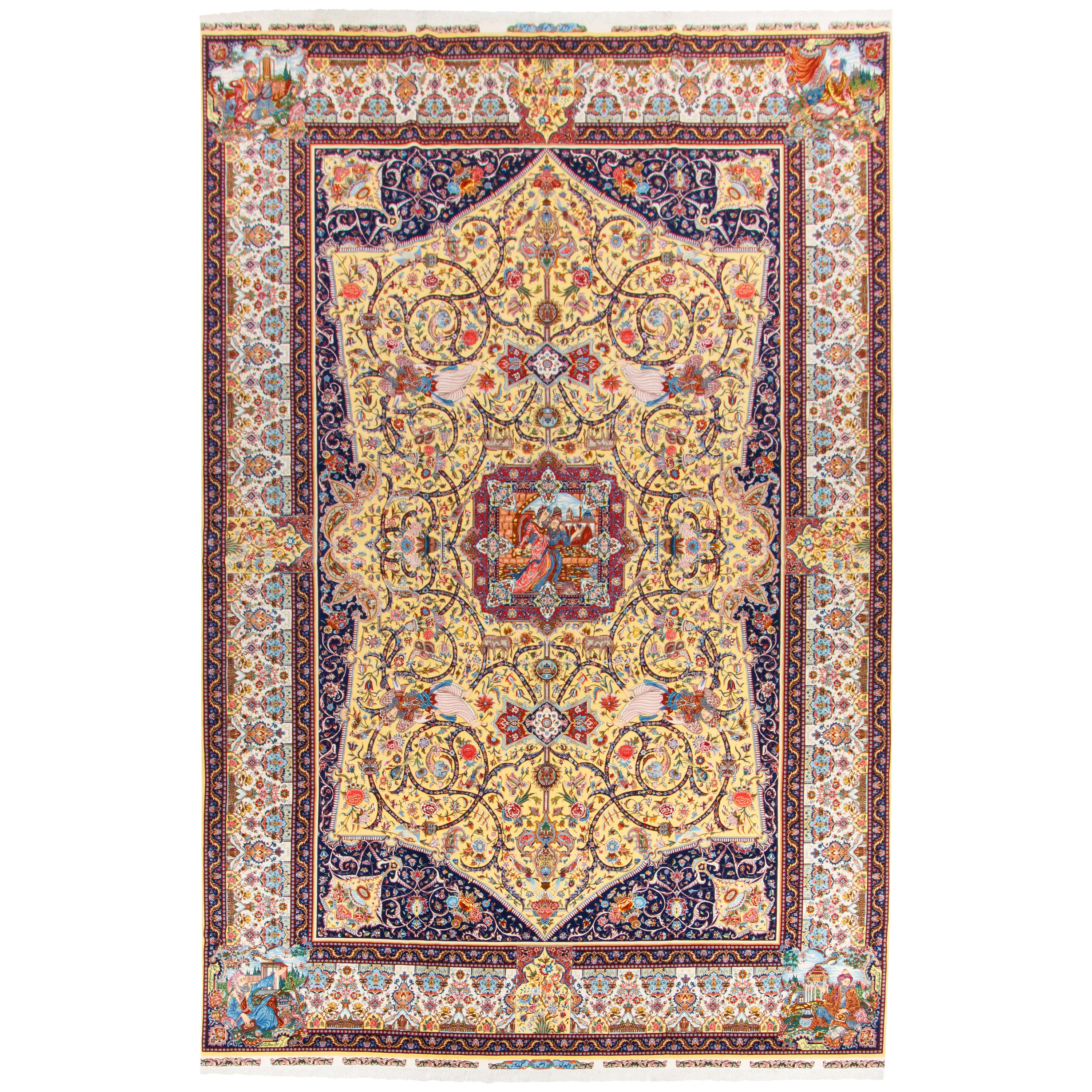 Tabriz Handmade Carpet — Lachak Toranj | Silk Pile / Silk Warp | 395 × 600 cm | SKU 12300733