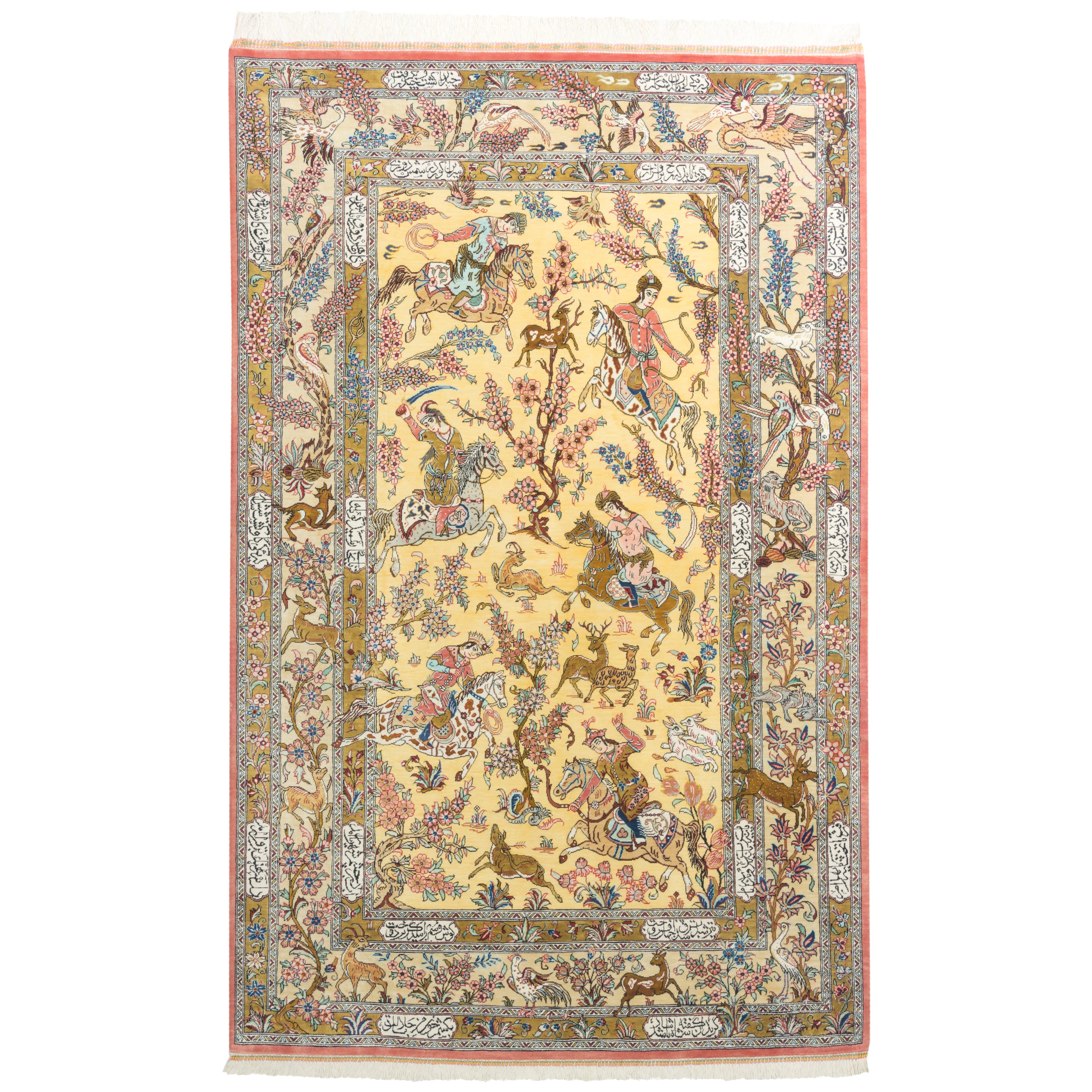 Qom Handmade Carpet — Sarasar | Full Silk | 100 × 158 cm | SKU 10100168