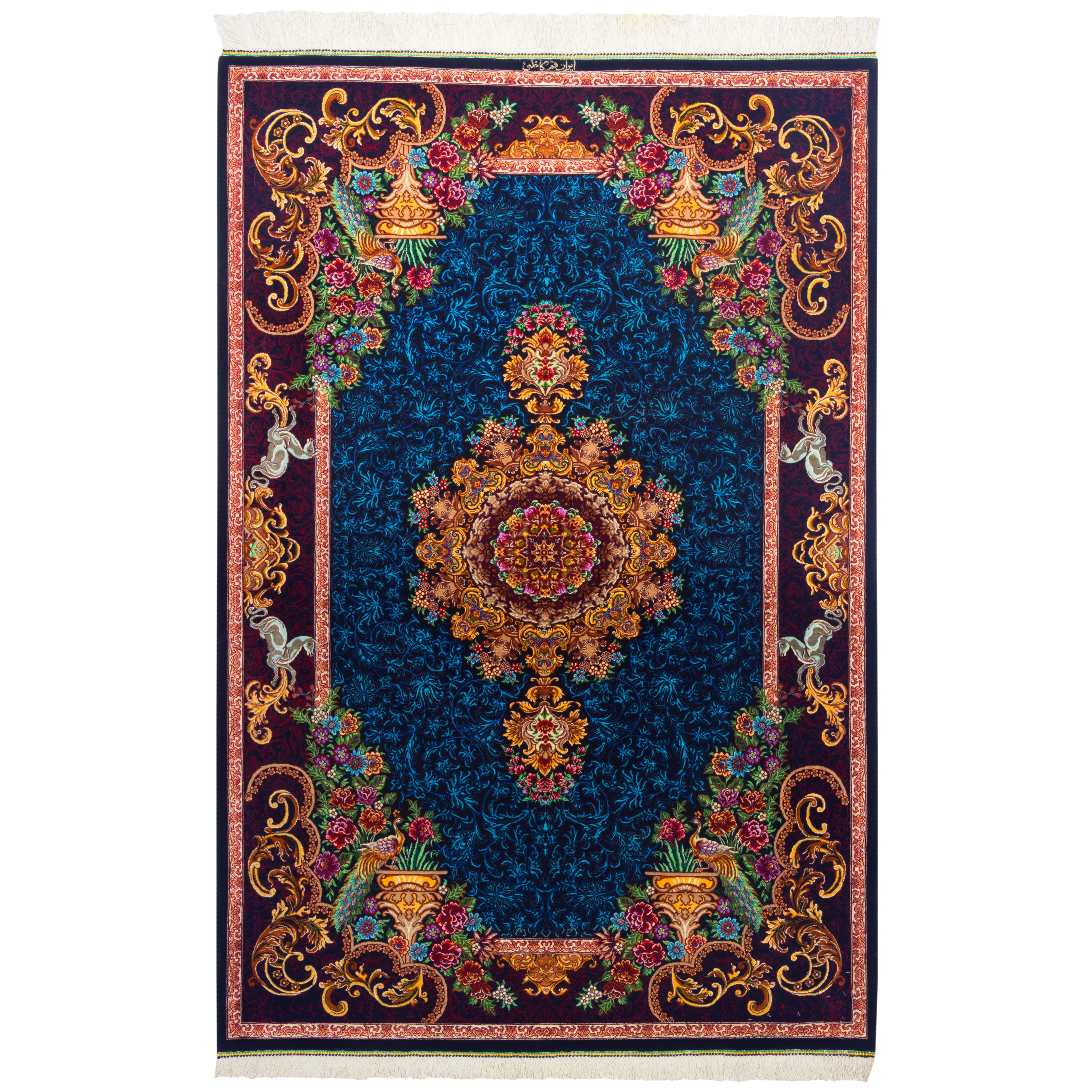 Qom Handmade Carpet — Lachak Toranj | Full Silk | 103 × 154 cm | SKU 10100176