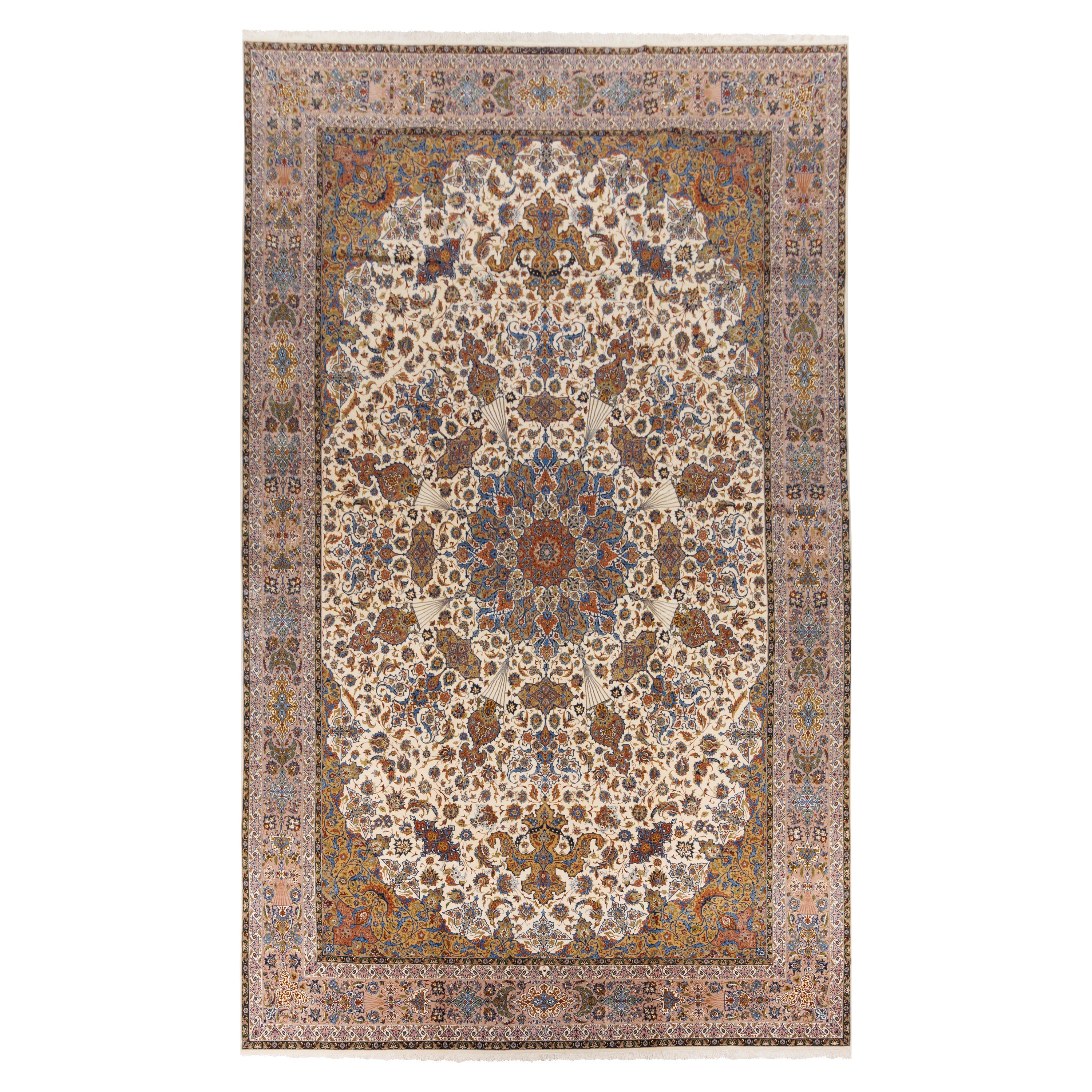 Isfahan Handmade Carpet — Lachak Toranj | Silk Pile / Silk Warp | 403 × 657 cm | SKU 12600719