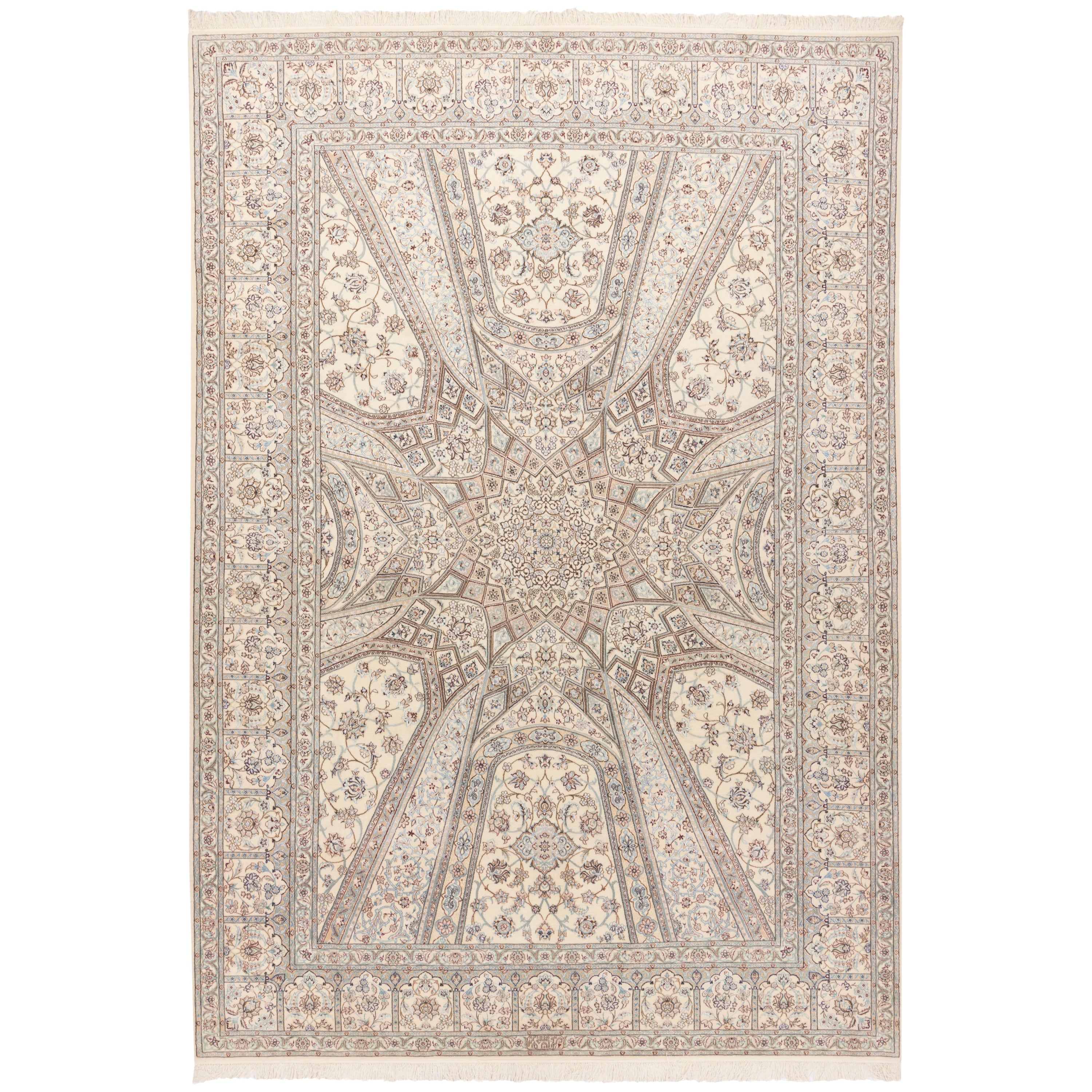 Nain Handmade Carpet — Gonbadi | Silk Pile / Silk Warp | 207 × 300 cm | SKU 10600985
