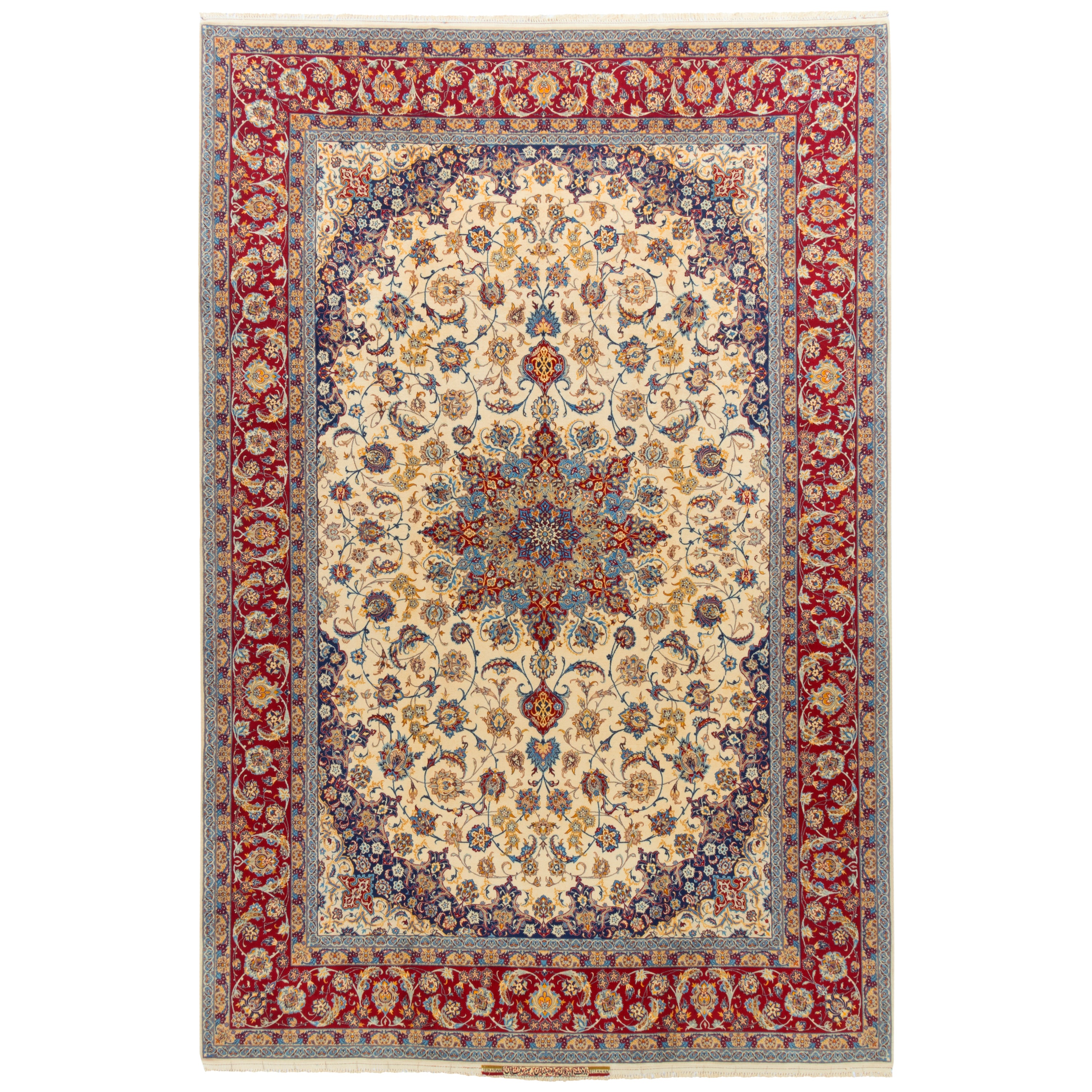 Isfahan Handmade Carpet — Lachak Toranj | Wool / Silk Warp | 268 × 403 cm | SKU 11000153