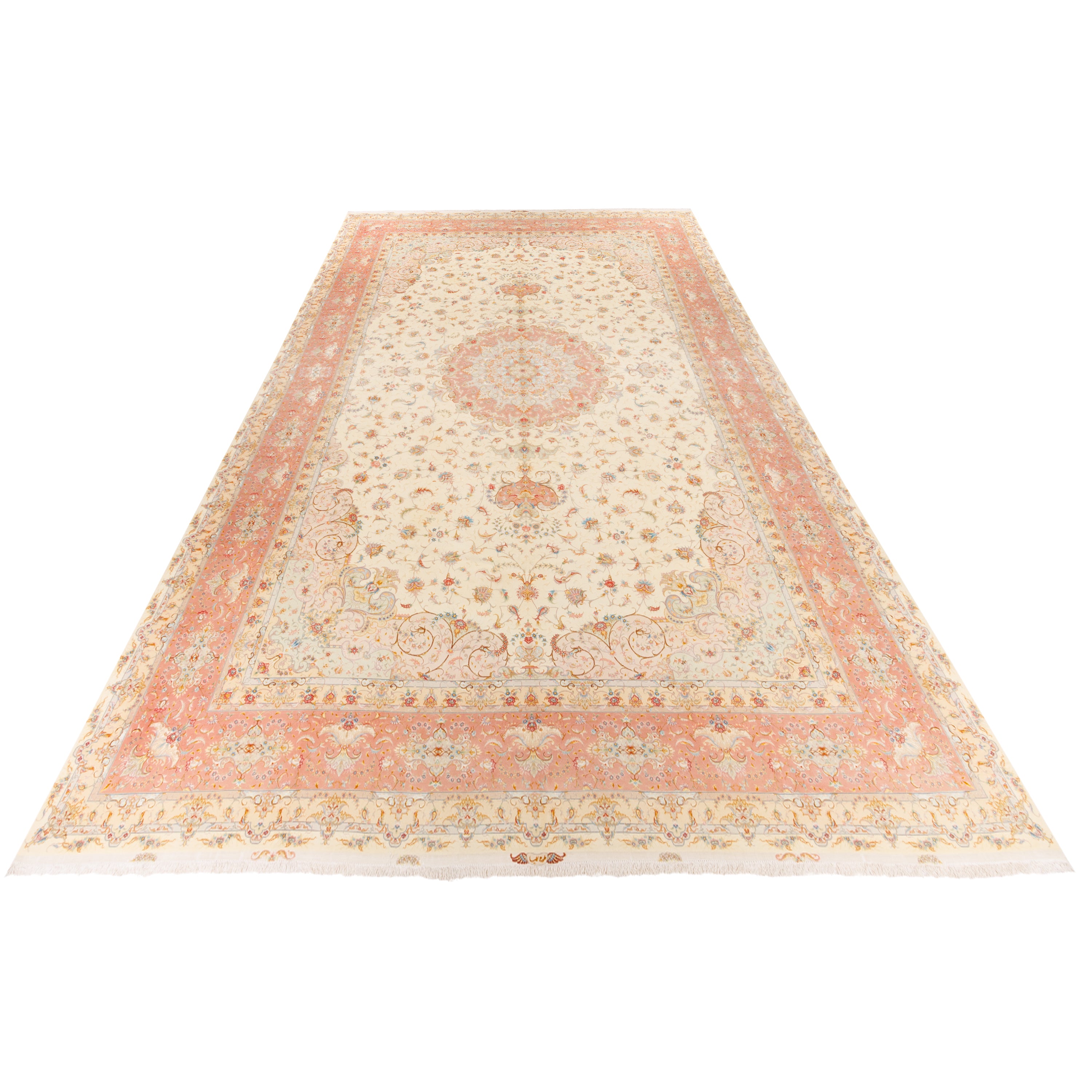Tabriz Handmade Carpet — Lachak Toranj | Silk Pile / Silk Warp | 490 × 807 cm | SKU 13900752