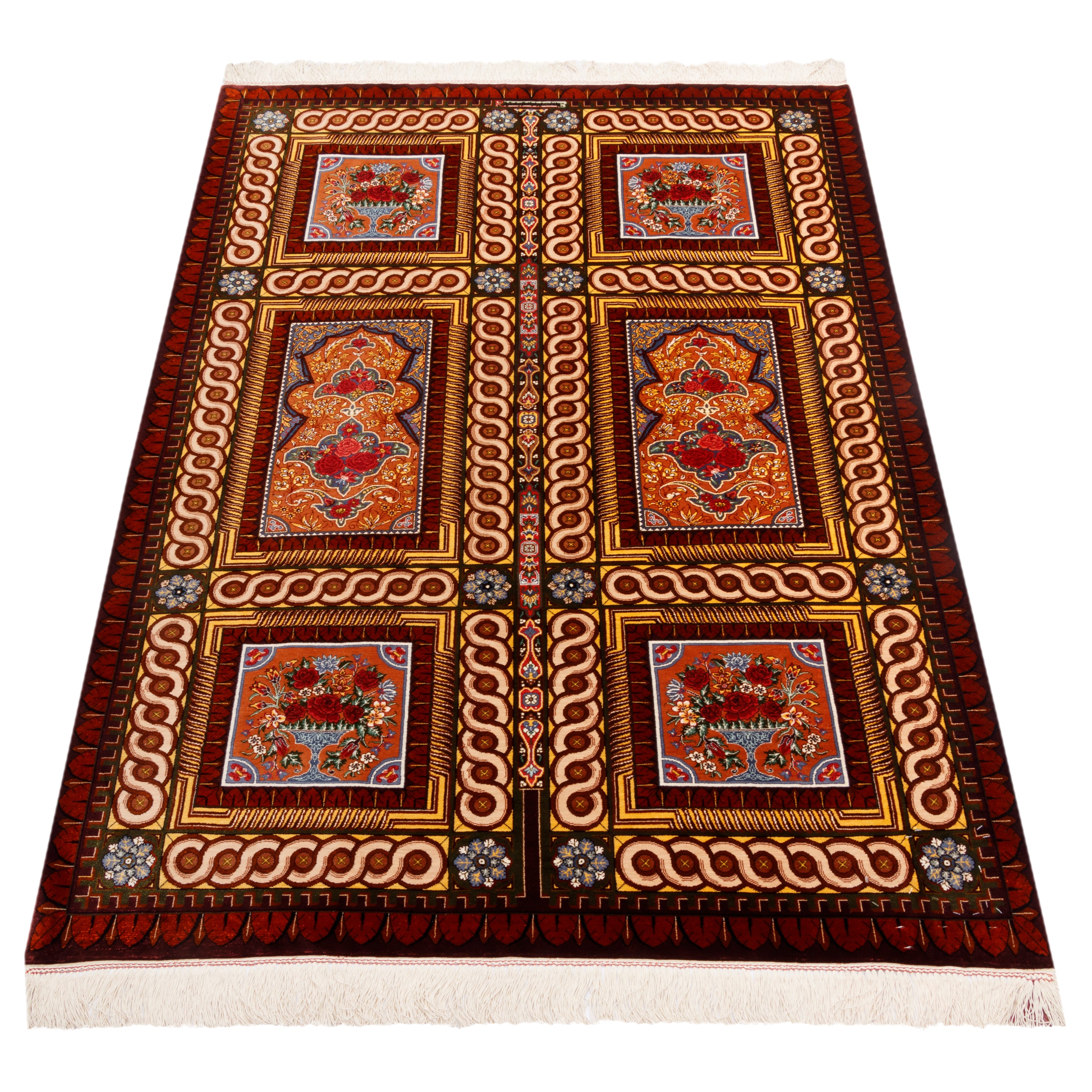 Qom Handmade Carpet — Ghabi | Full Silk | 101 × 153 cm | SKU 10100180