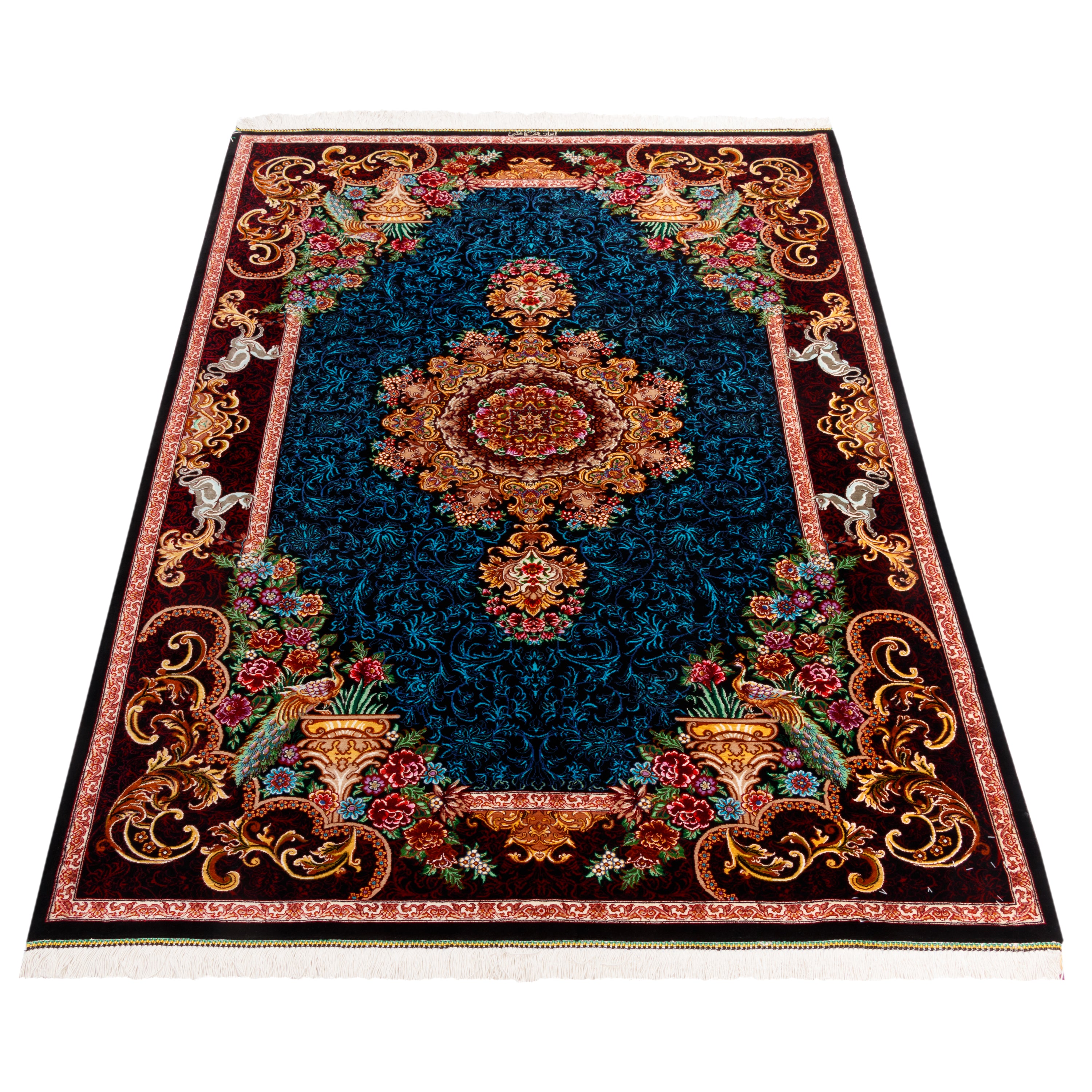 Qom Handmade Carpet — Lachak Toranj | Full Silk | 103 × 154 cm | SKU 10100176