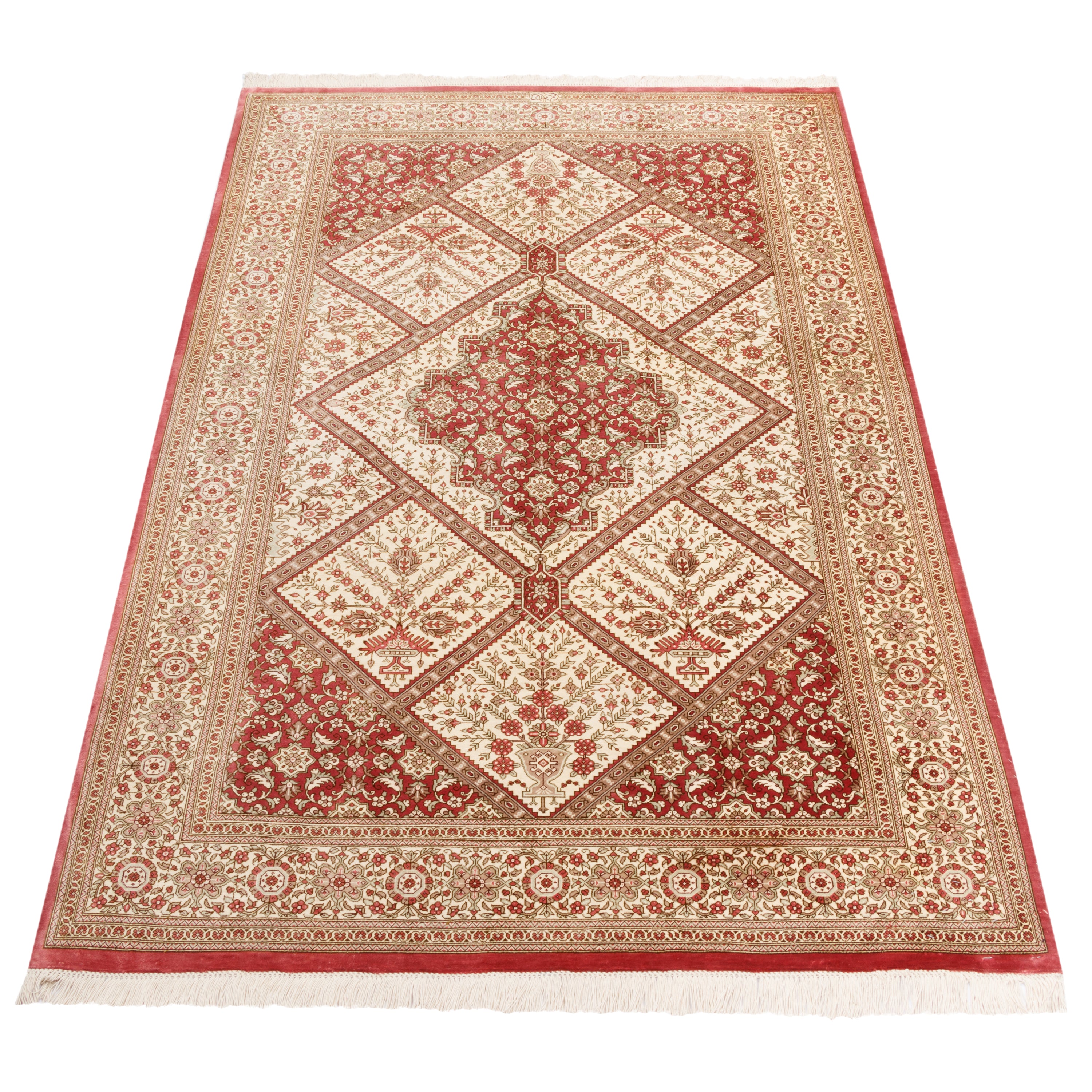 Qom Handmade Carpet — Lachak Toranj | Full Silk | 99 × 151 cm | SKU 10100164