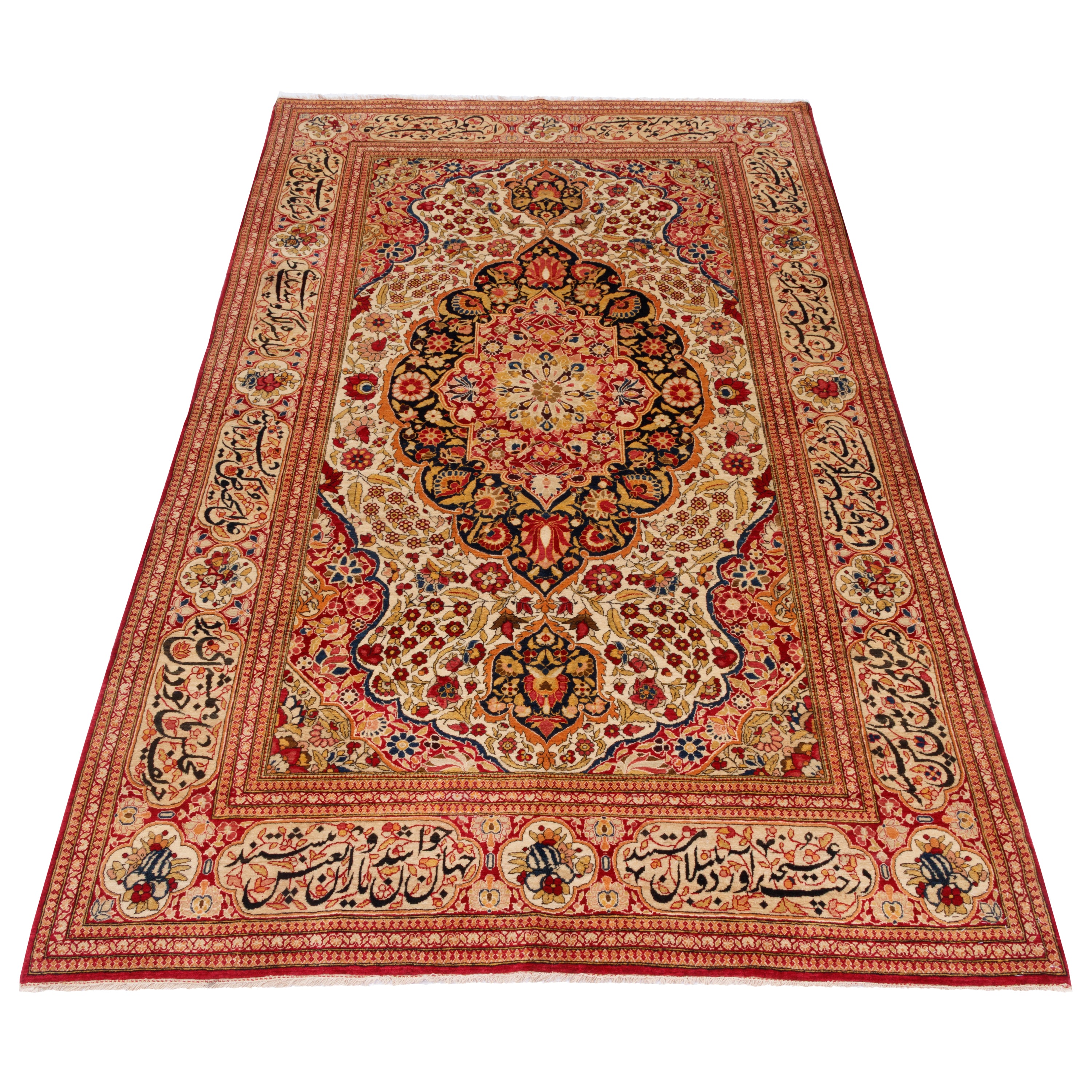 Isfahan Handmade Carpet — Lachak Toranj | Wool / Cotton Warp | 138 × 224 cm | SKU 10300020