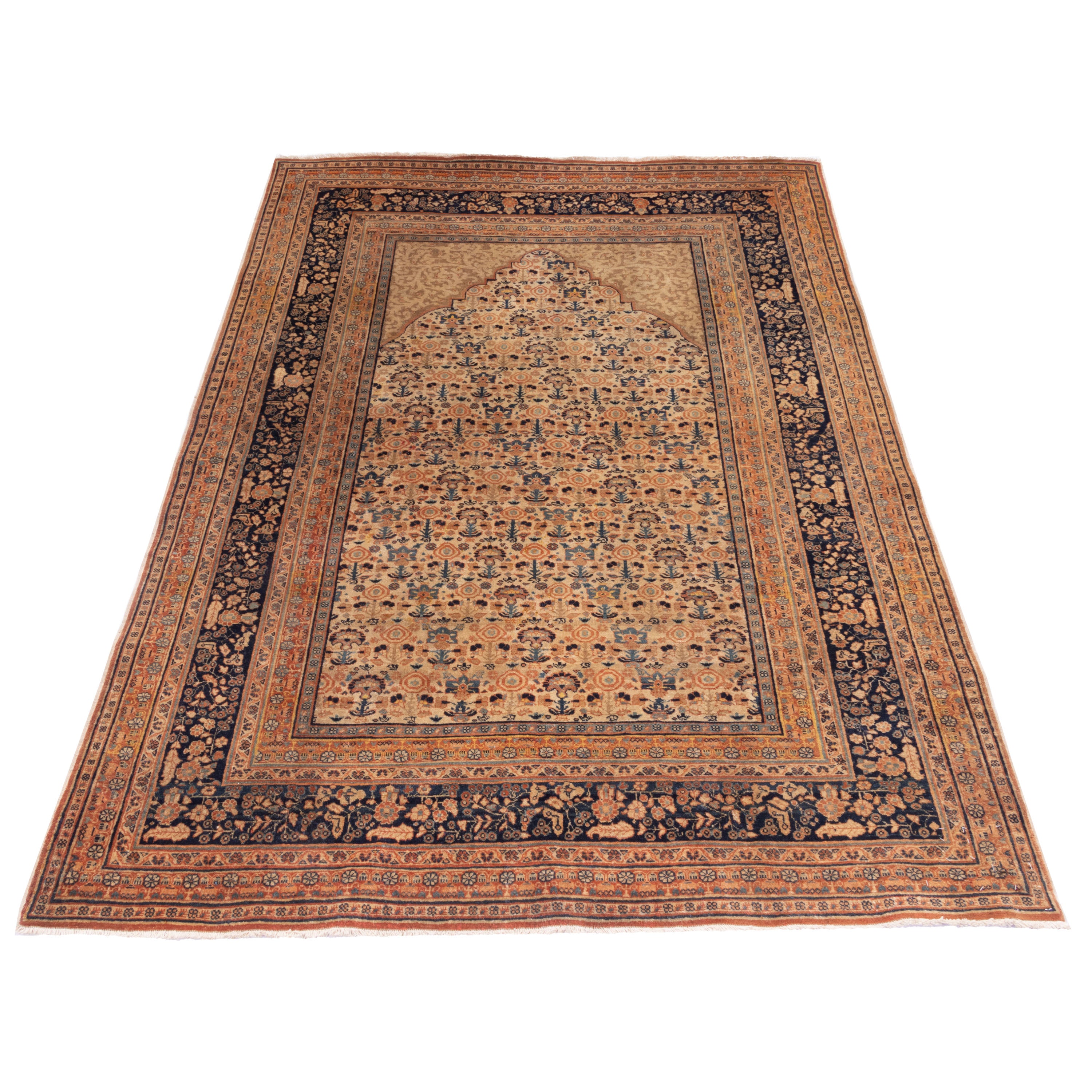 Tabriz Handmade Carpet — Mehrabi | Wool / Cotton Warp | 130 × 175 cm | SKU 10200001