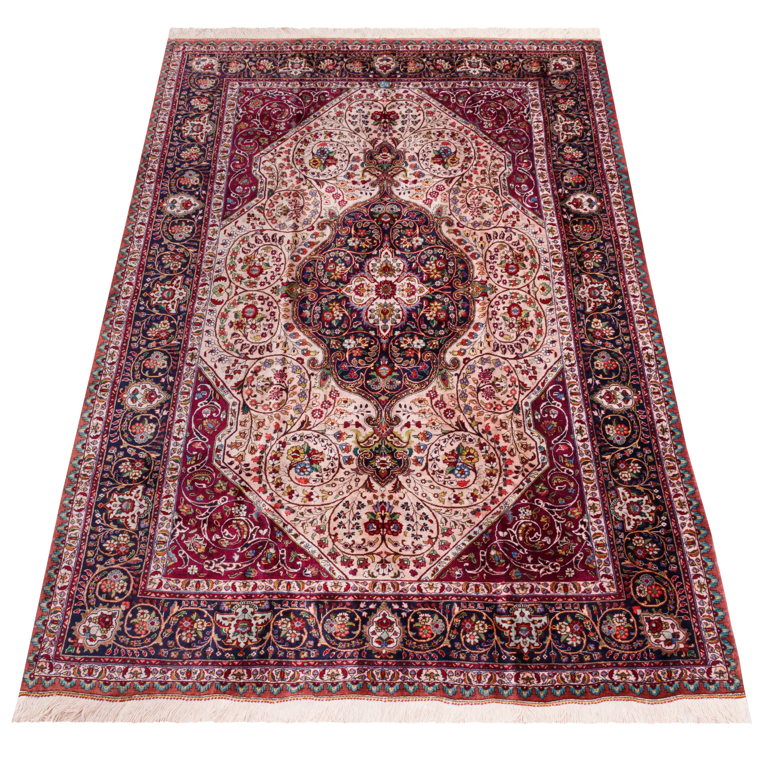 Tabriz Handmade Carpet — Lachak Toranj | Full Silk | 140 × 206 cm | SKU 10200050