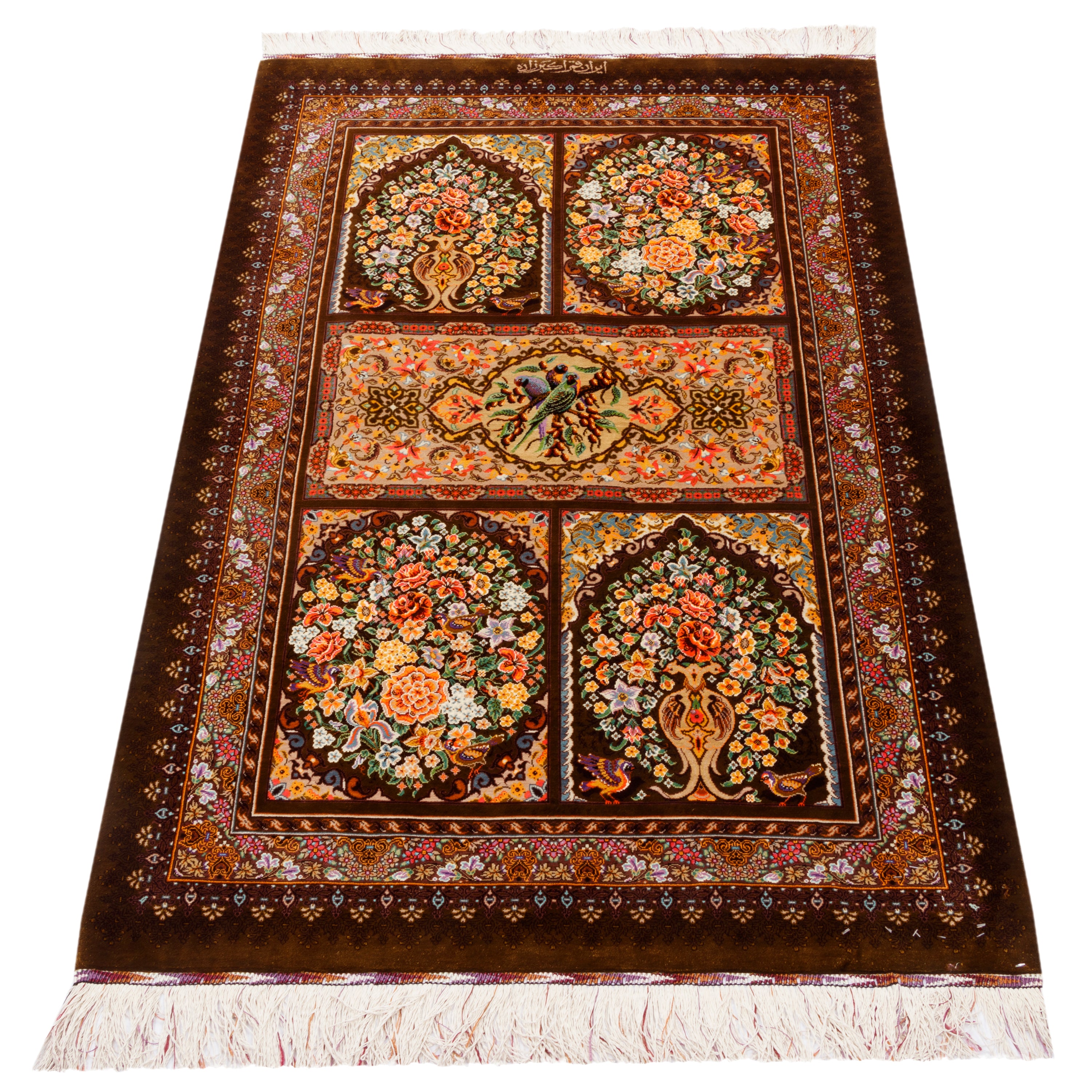 Qom Handmade Carpet — Ghabi | Full Silk | 80 × 125 cm | SKU 10100216