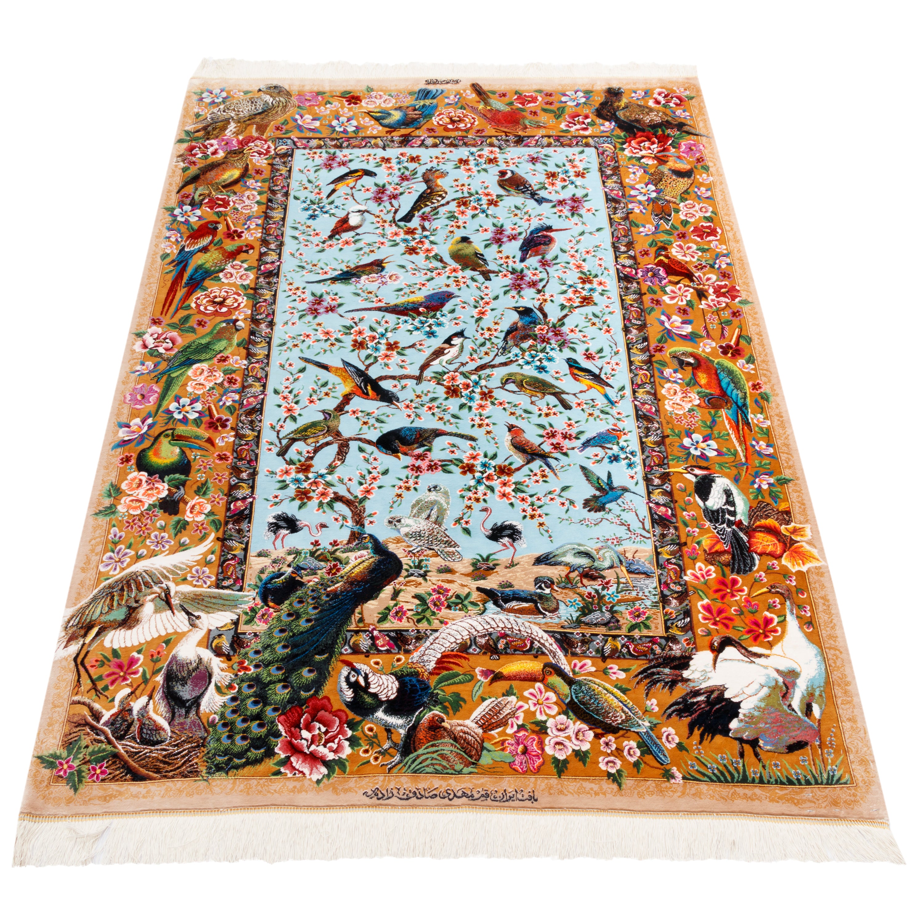 Qom Handmade Carpet — Sarasar | Full Silk | 108 × 158 cm | SKU 10100206
