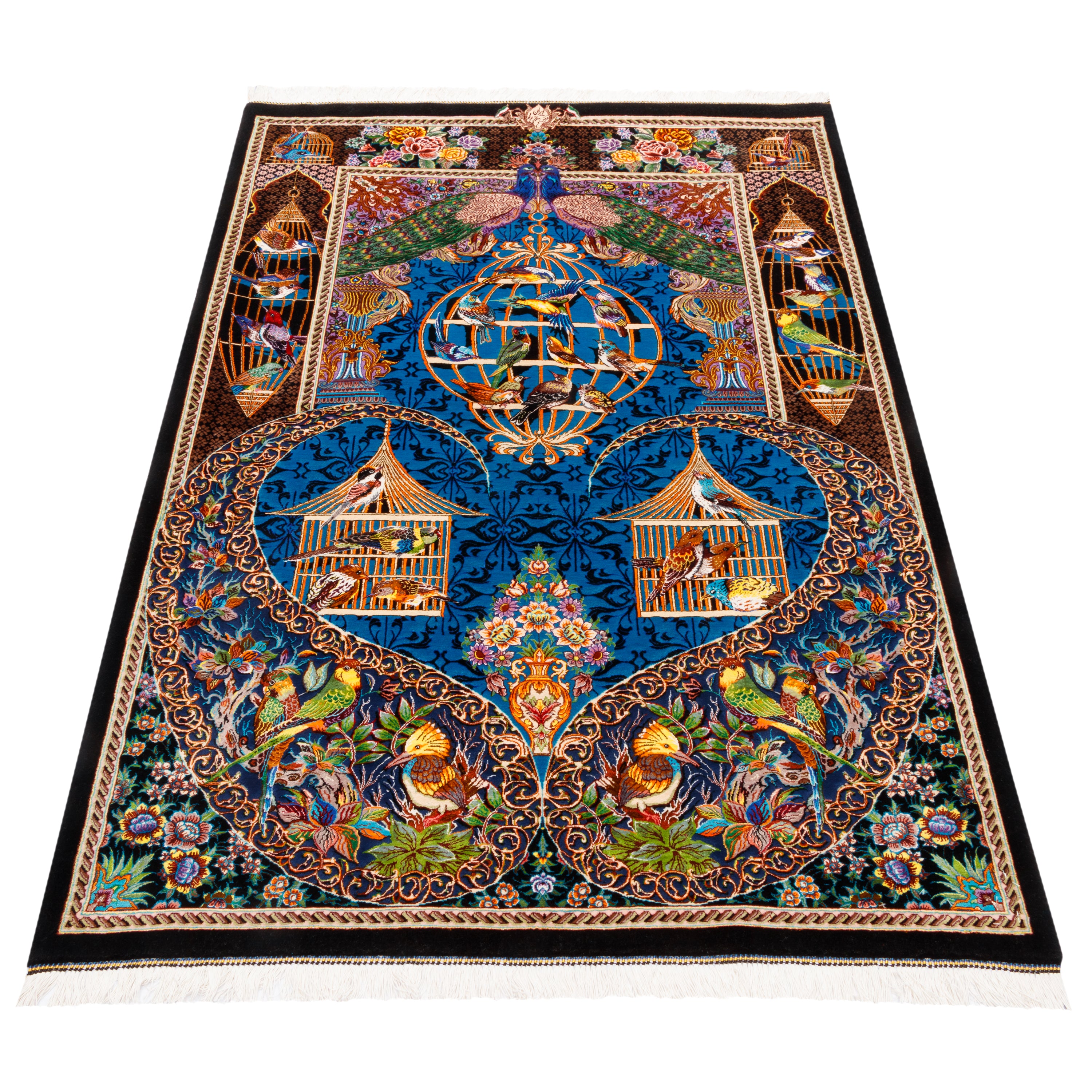 Qom Handmade Carpet — Sarasar | Full Silk | 98 × 145 cm | SKU 10100155