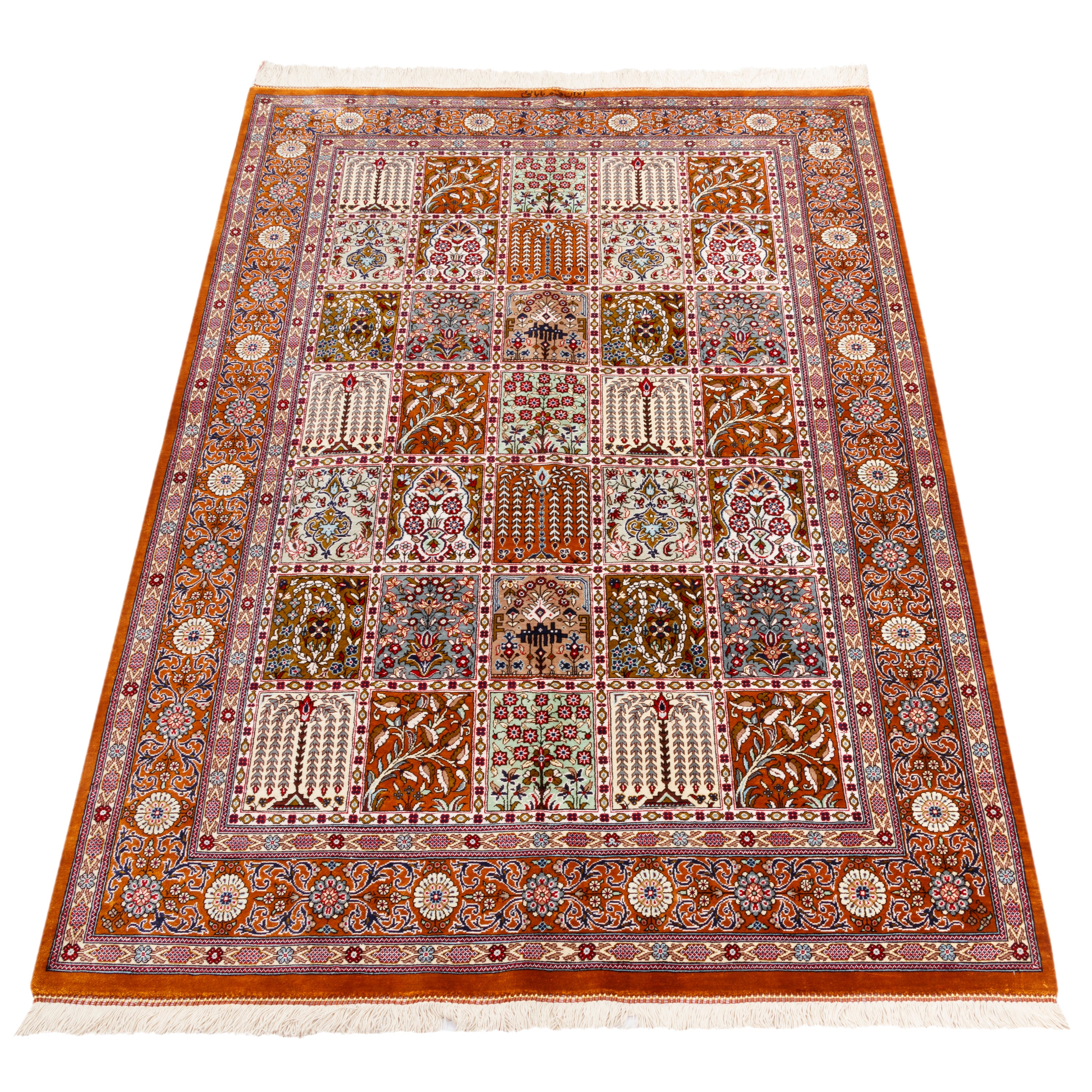 Qom Handmade Carpet — Kheshti | Full Silk | 97 × 153 cm | SKU 10100214