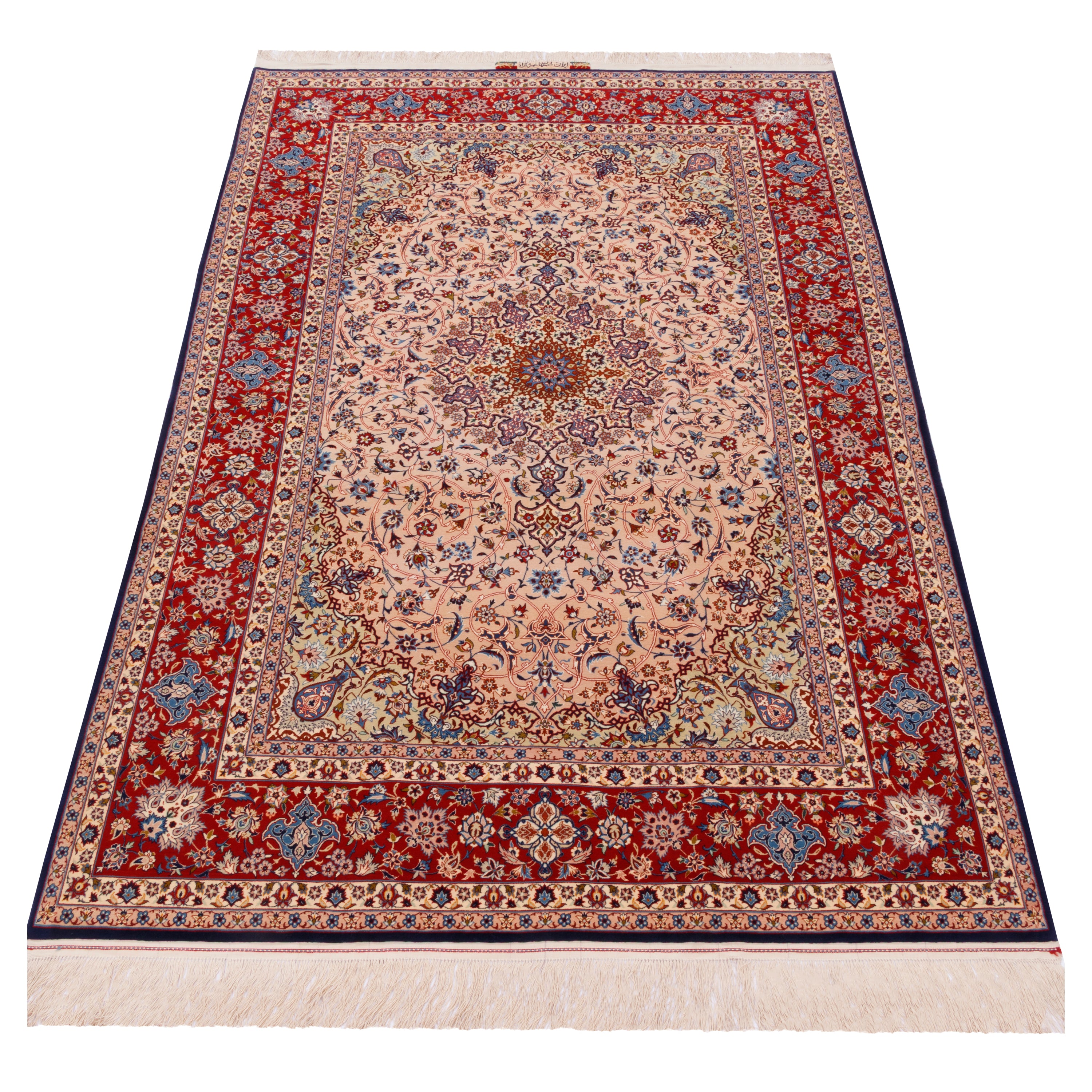 Isfahan Handmade Carpet — Lachak Toranj | Wool / Silk Warp | 156 × 235 cm | SKU 10300066
