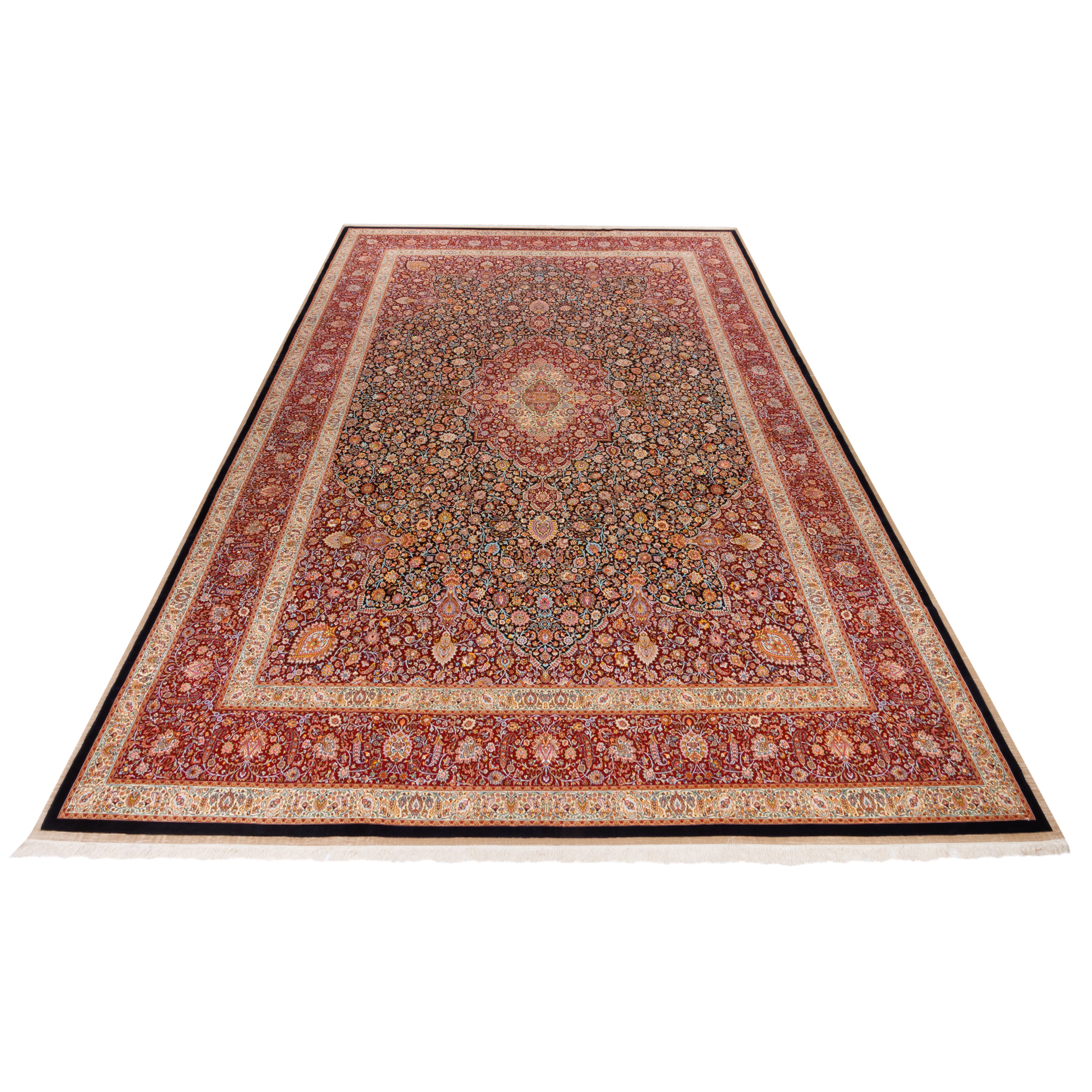 Mashhad Handmade Carpet — Lachak Toranj | Silk Pile / Silk Warp | 405 × 600 cm | SKU 12400745