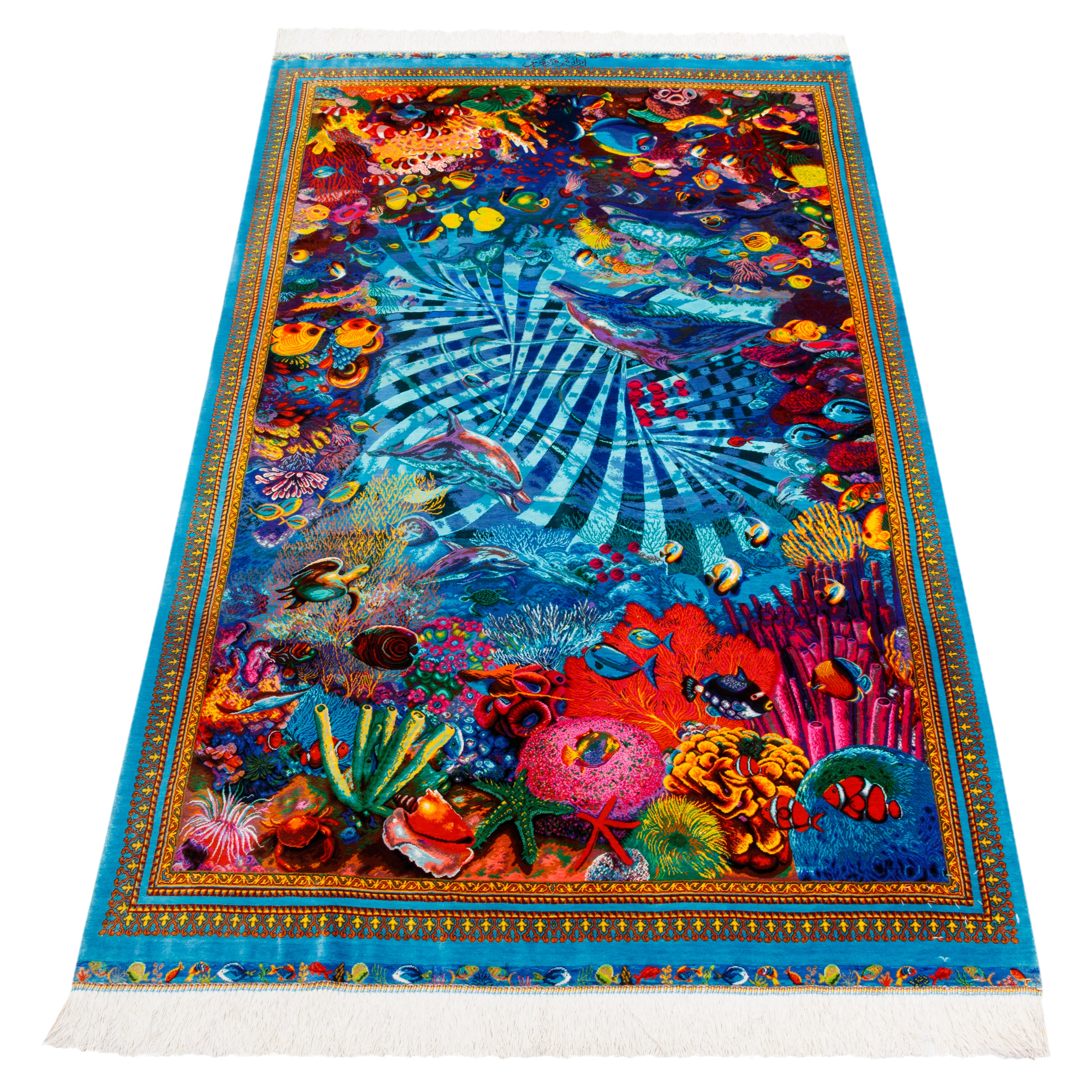 Qom Handmade Carpet — Sarasar | Full Silk | 100 × 163 cm | SKU 10100199