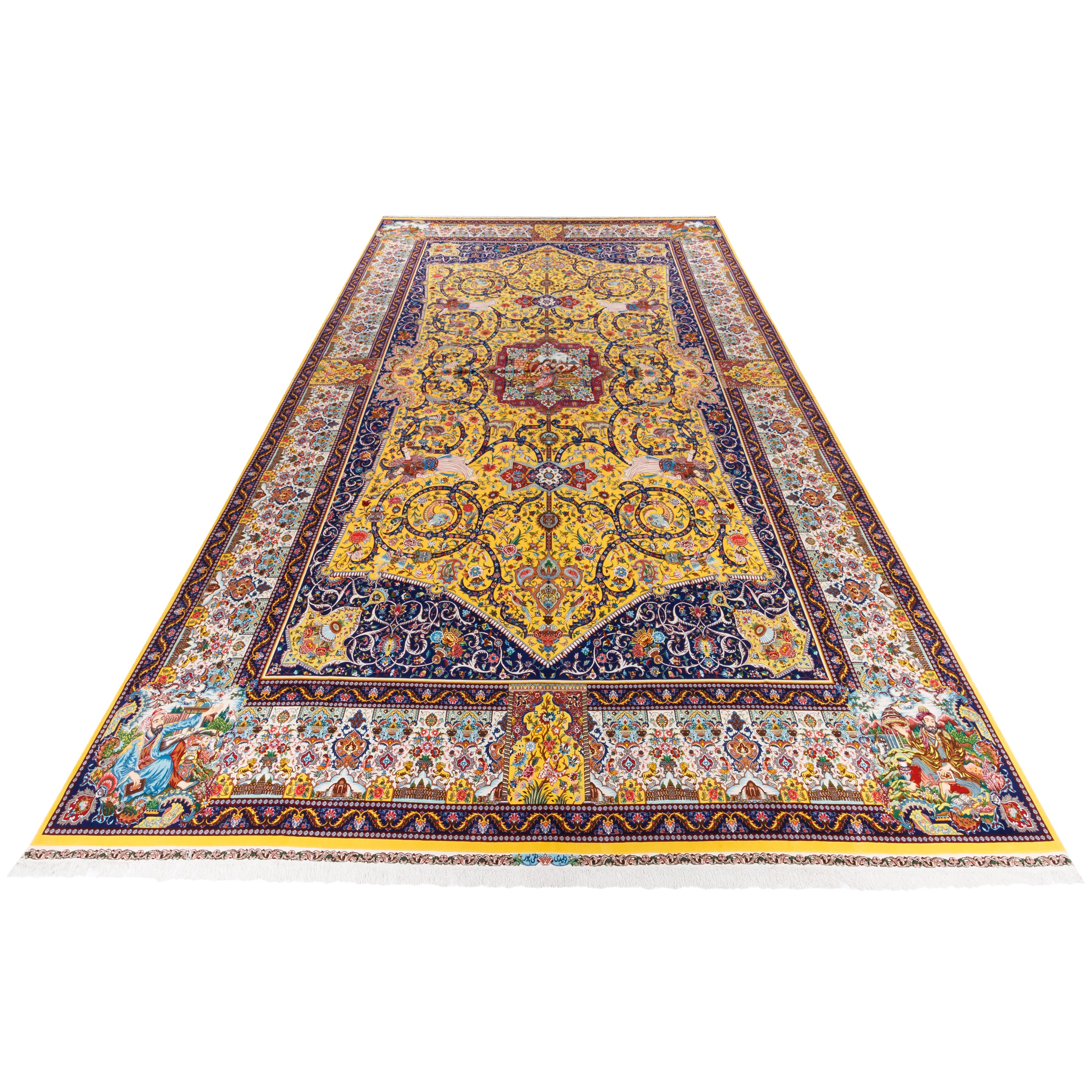 Tabriz Handmade Carpet — Toranj-dar | Silk Pile / Silk Warp | 503 × 804 cm | SKU 14000759