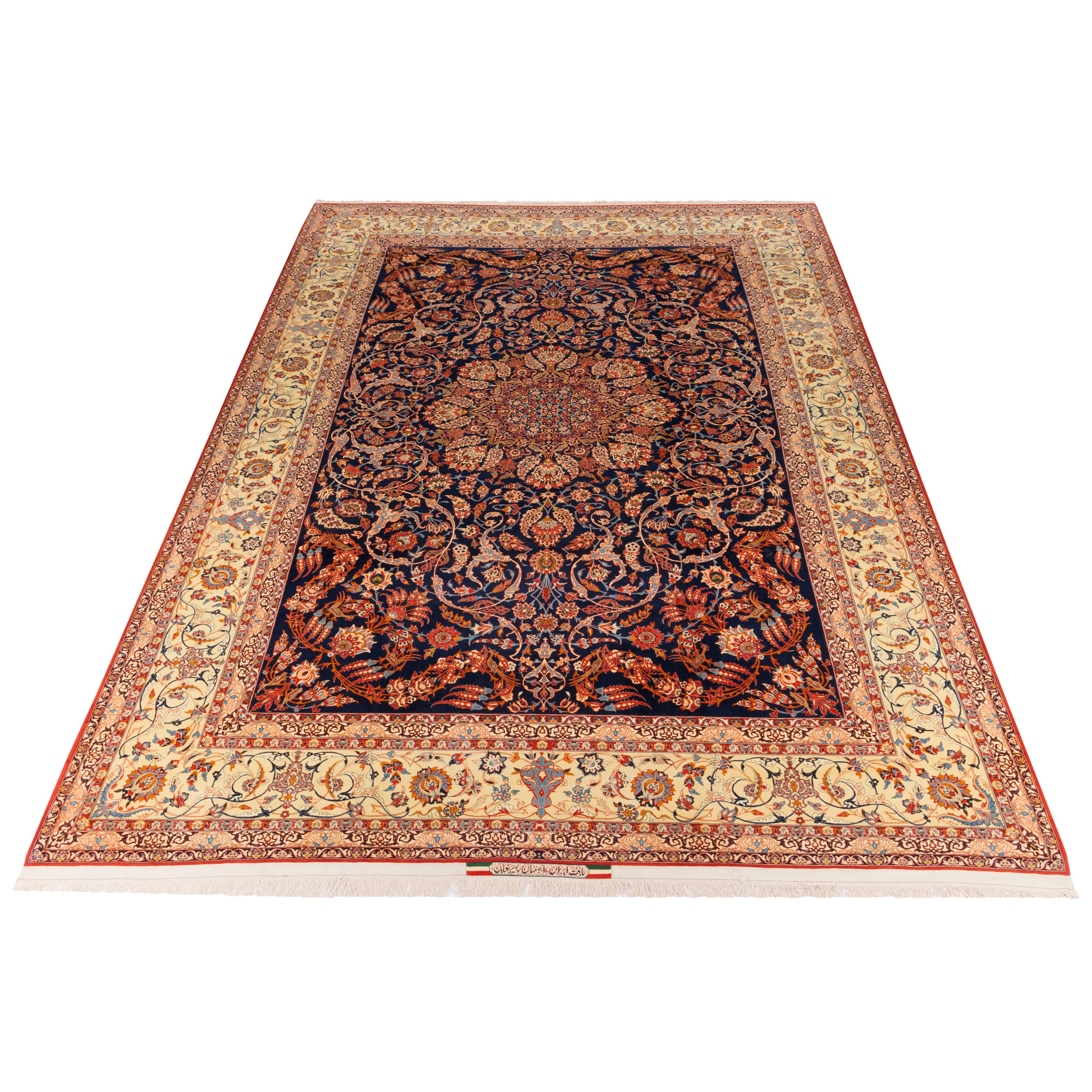 Isfahan Handmade Carpet — Lachak Toranj | Silk Pile / Silk Warp | 322 × 441 cm | SKU 11400618