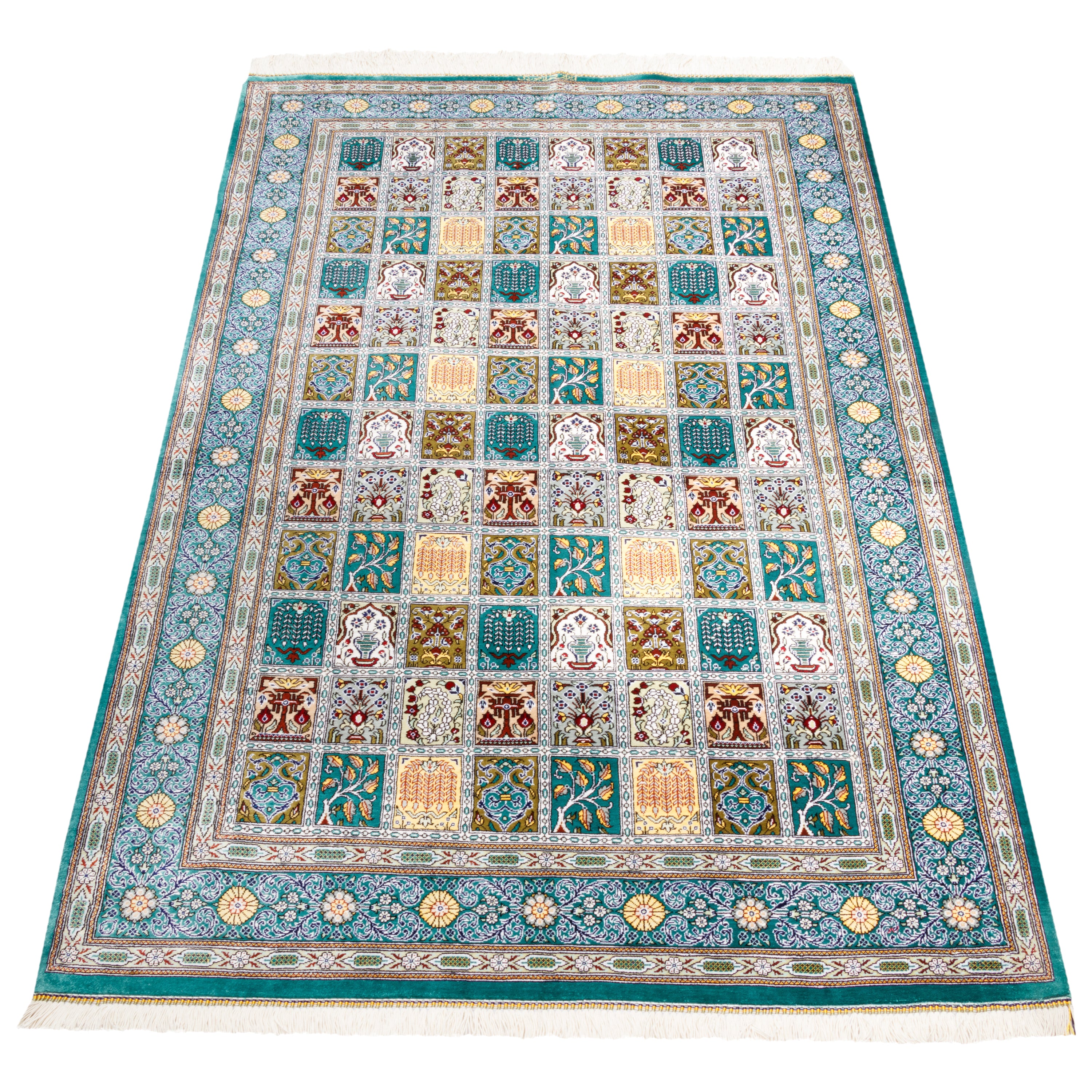 Qom Handmade Carpet — Kheshti | Full Silk | 98 × 152 cm | SKU 10100169