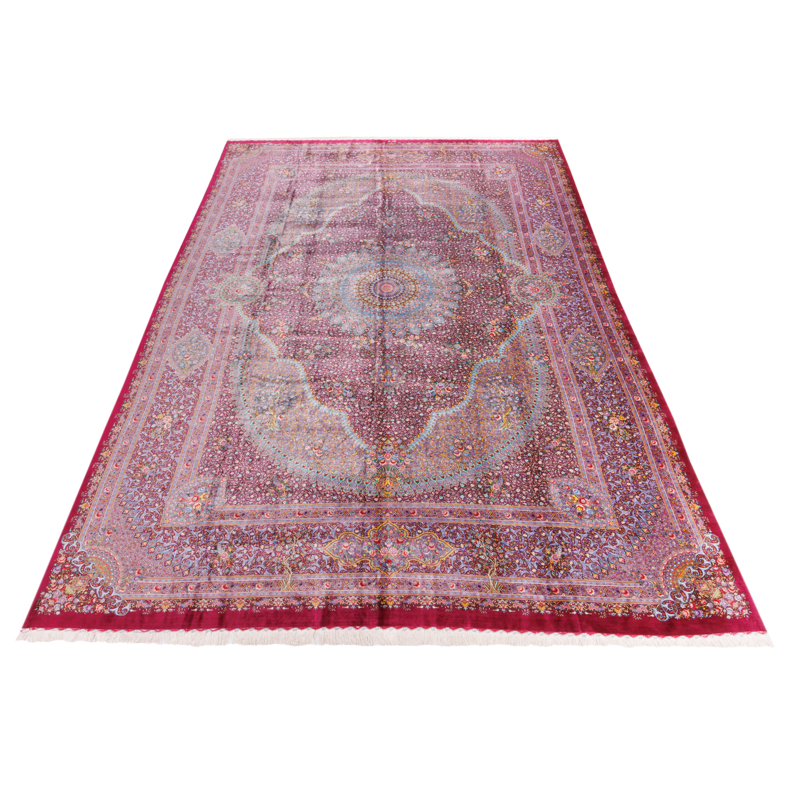 Qom Handmade Carpet — Lachak Toranj | Full Silk | 347 × 497 cm | SKU 11700737
