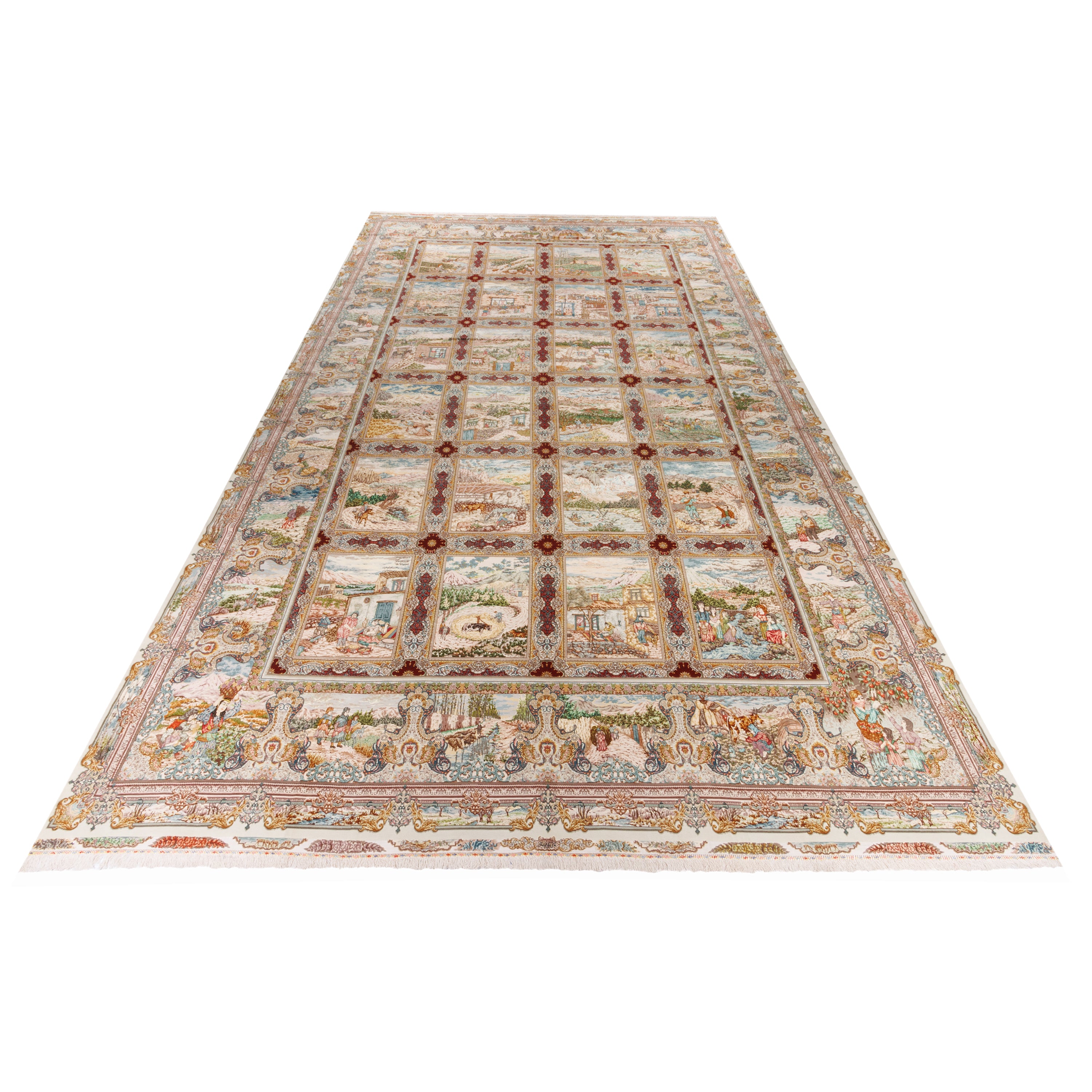 Tabriz Handmade Carpet — Kheshti | Silk Pile / Silk Warp | 500 × 800 cm | SKU 14000757