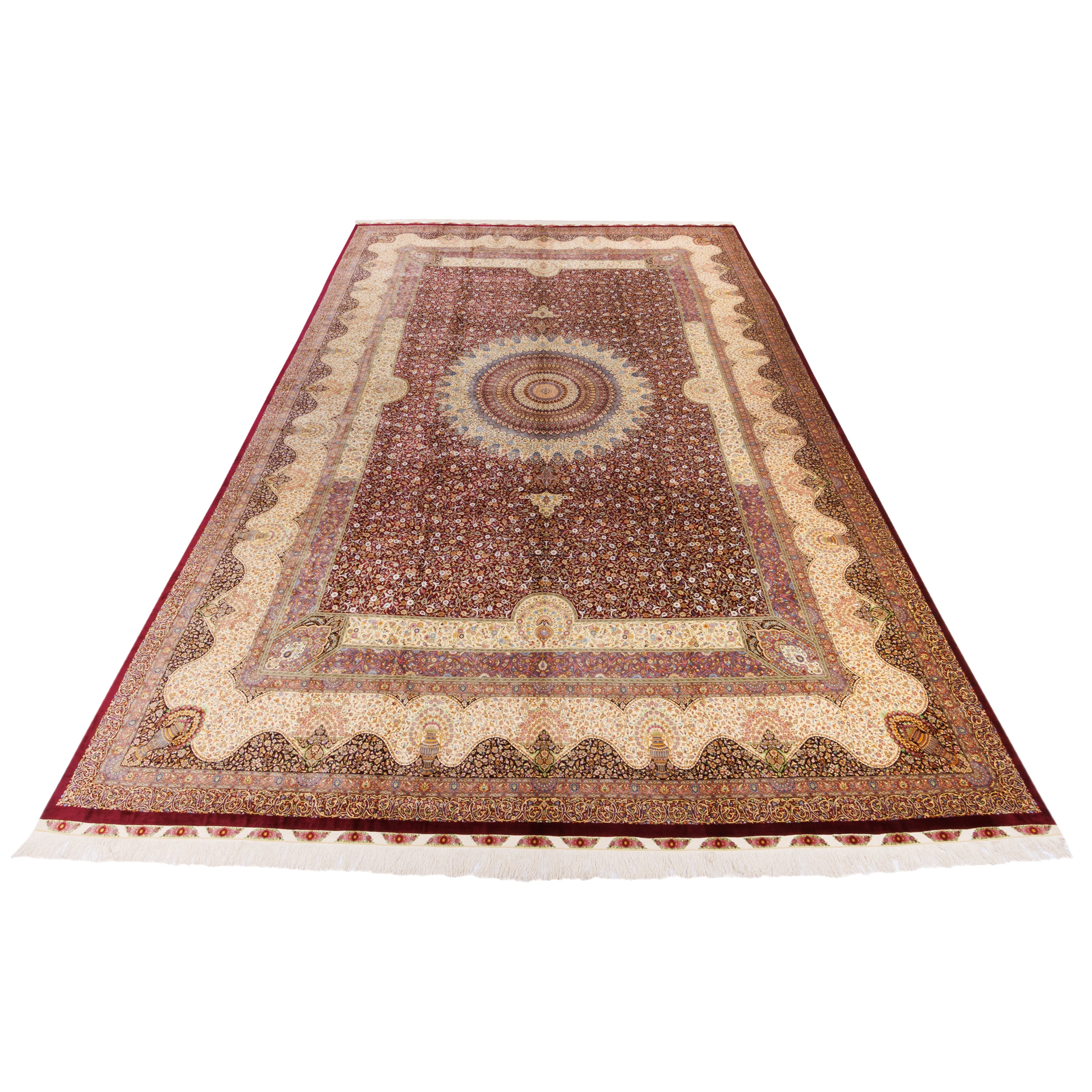 Qom Handmade Carpet — Toranj-dar | Full Silk | 600 × 395 cm | SKU 12300742