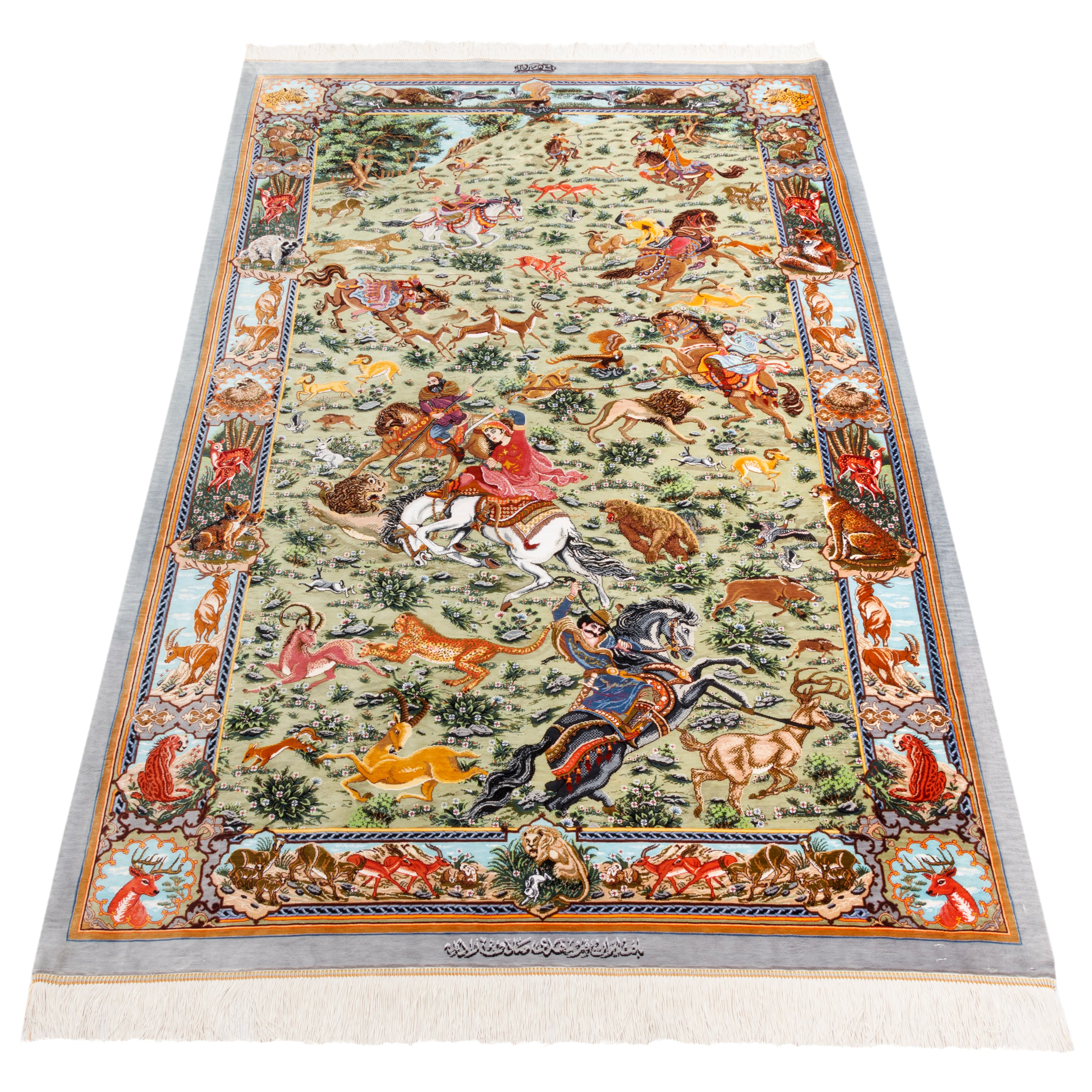 Qom Handmade Carpet — Sarasar | Full Silk | 110 × 174 cm | SKU 10100203