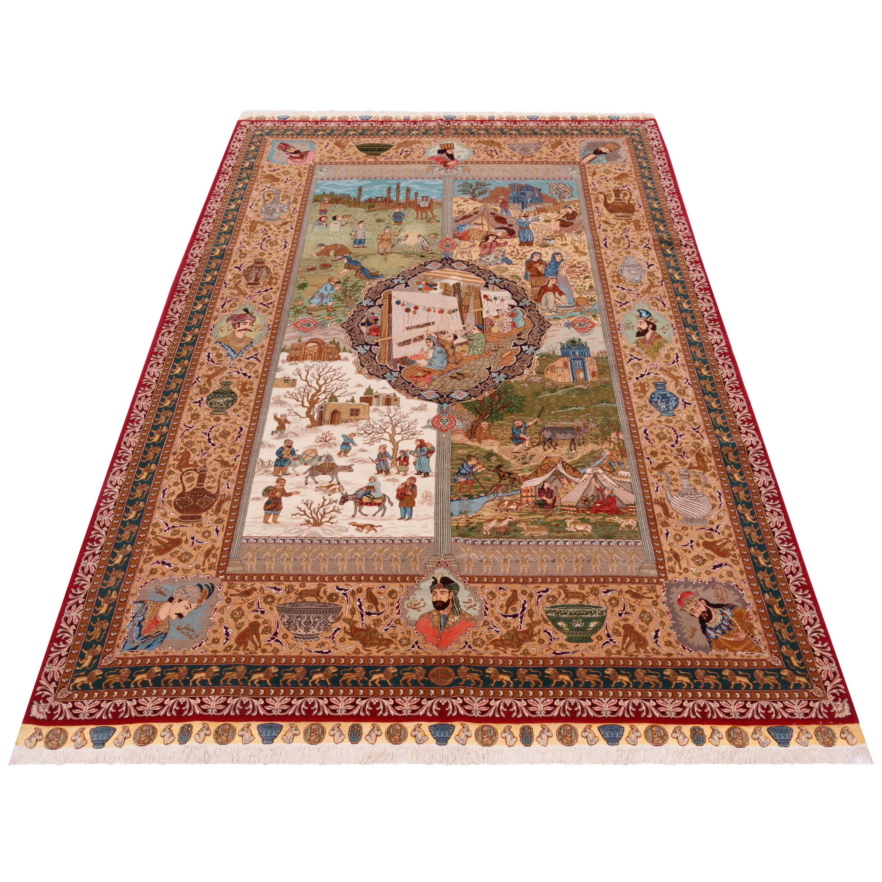 Tabriz Handmade Carpet — Sarasar | Silk Pile / Silk Warp | 207 × 312 cm | SKU 10600093