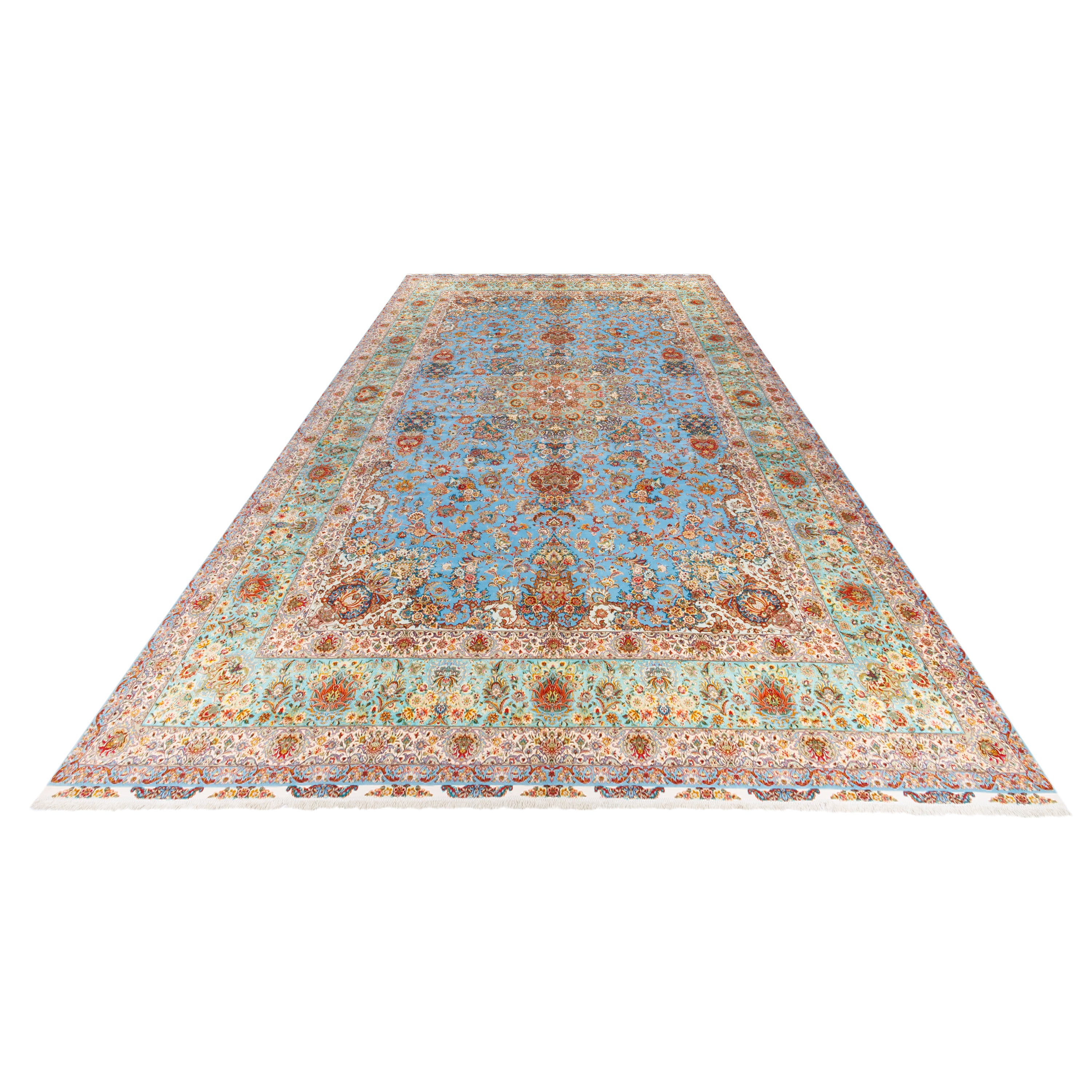 Tabriz Handmade Carpet — Lachak Toranj | Silk Pile / Silk Warp | 500 × 800 cm | SKU 14000762