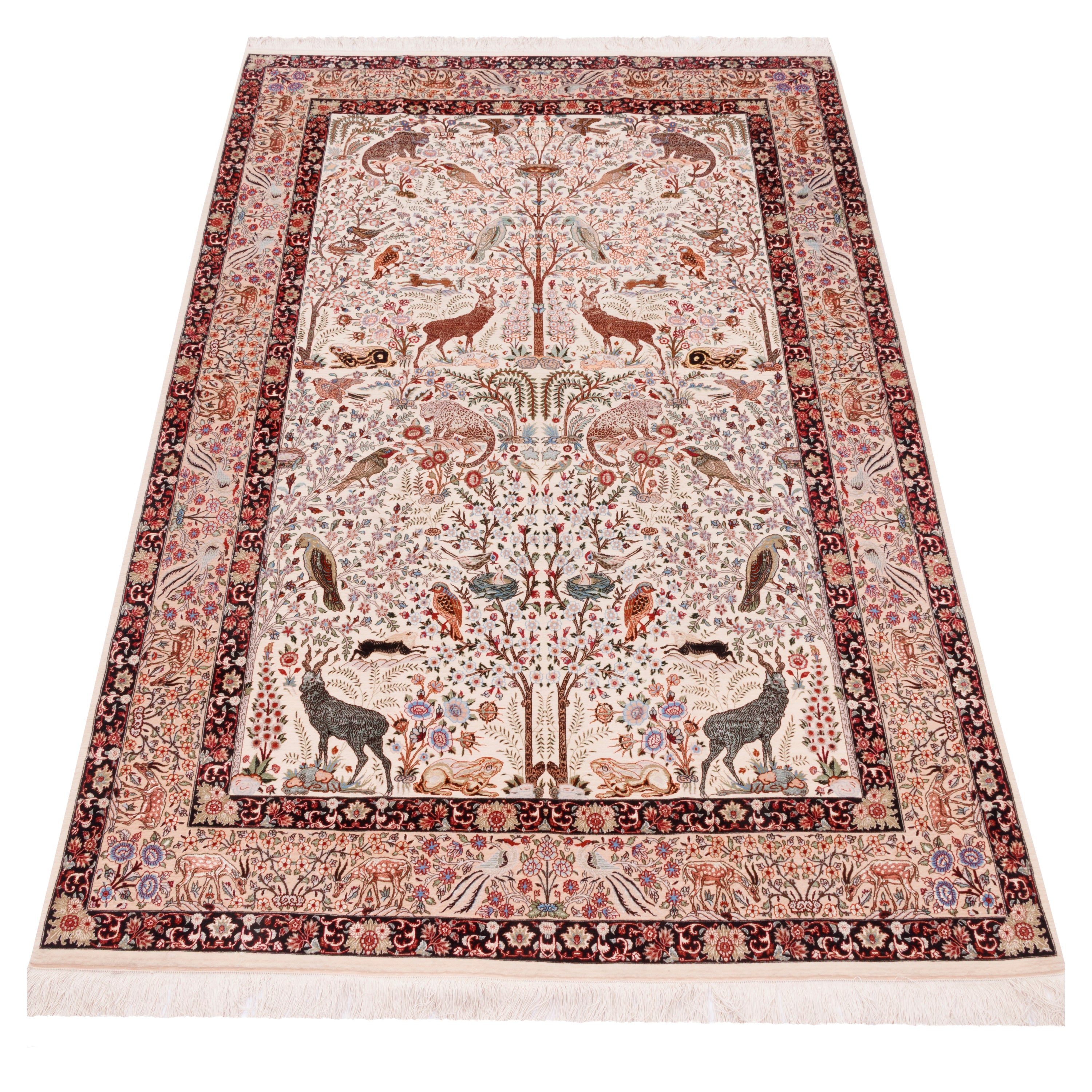 Mashhad Handmade Carpet — Derakht | Silk Pile / Silk Warp | 154 × 238 cm | SKU 10300051