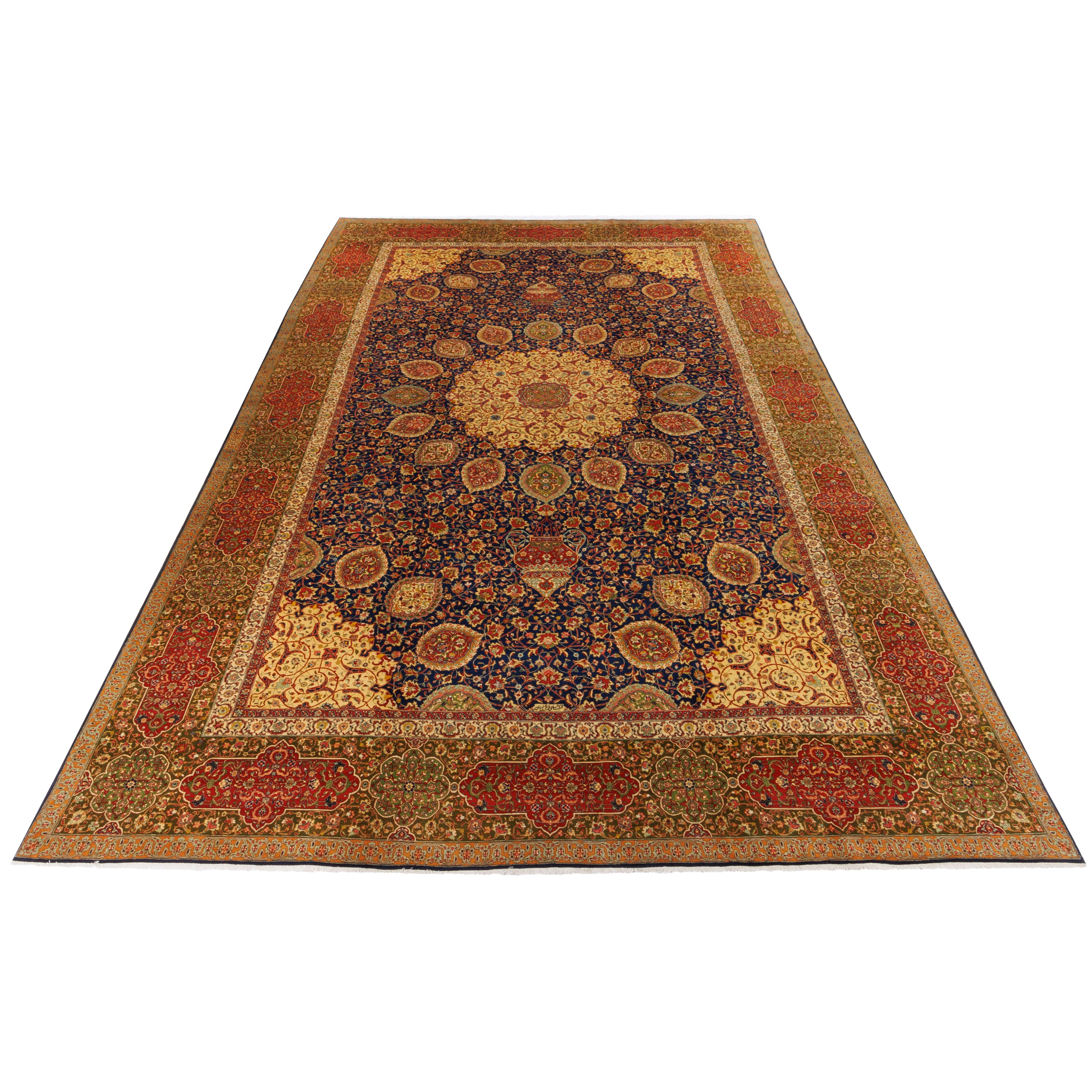 Tabriz Handmade Carpet — Lachak Toranj | Wool / Cotton Warp | 384 × 593 cm | SKU 12200621