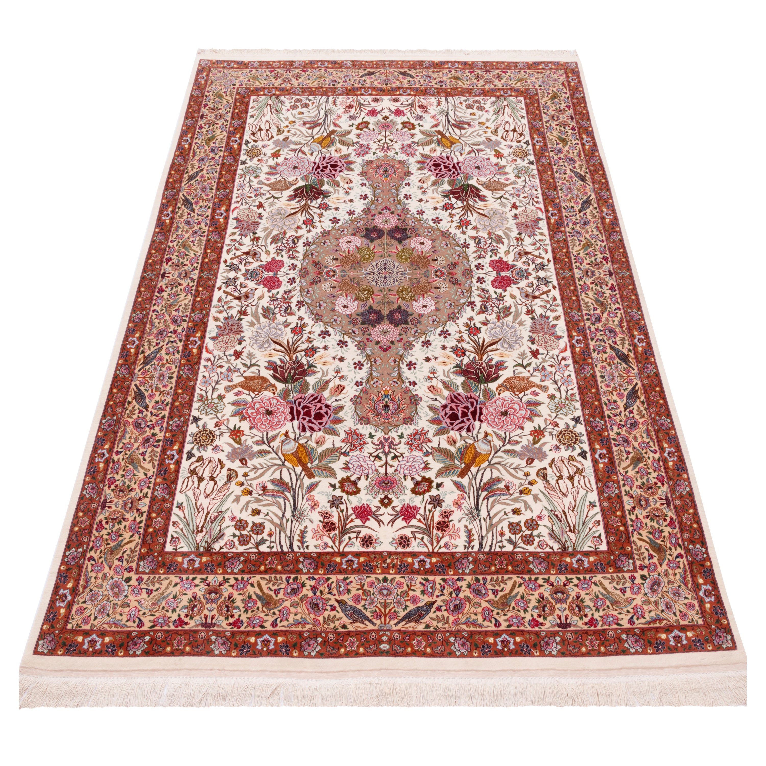 Mashhad Handmade Carpet — Toranj-dar | Silk Pile / Silk Warp | 157 × 250 cm | SKU 10300043