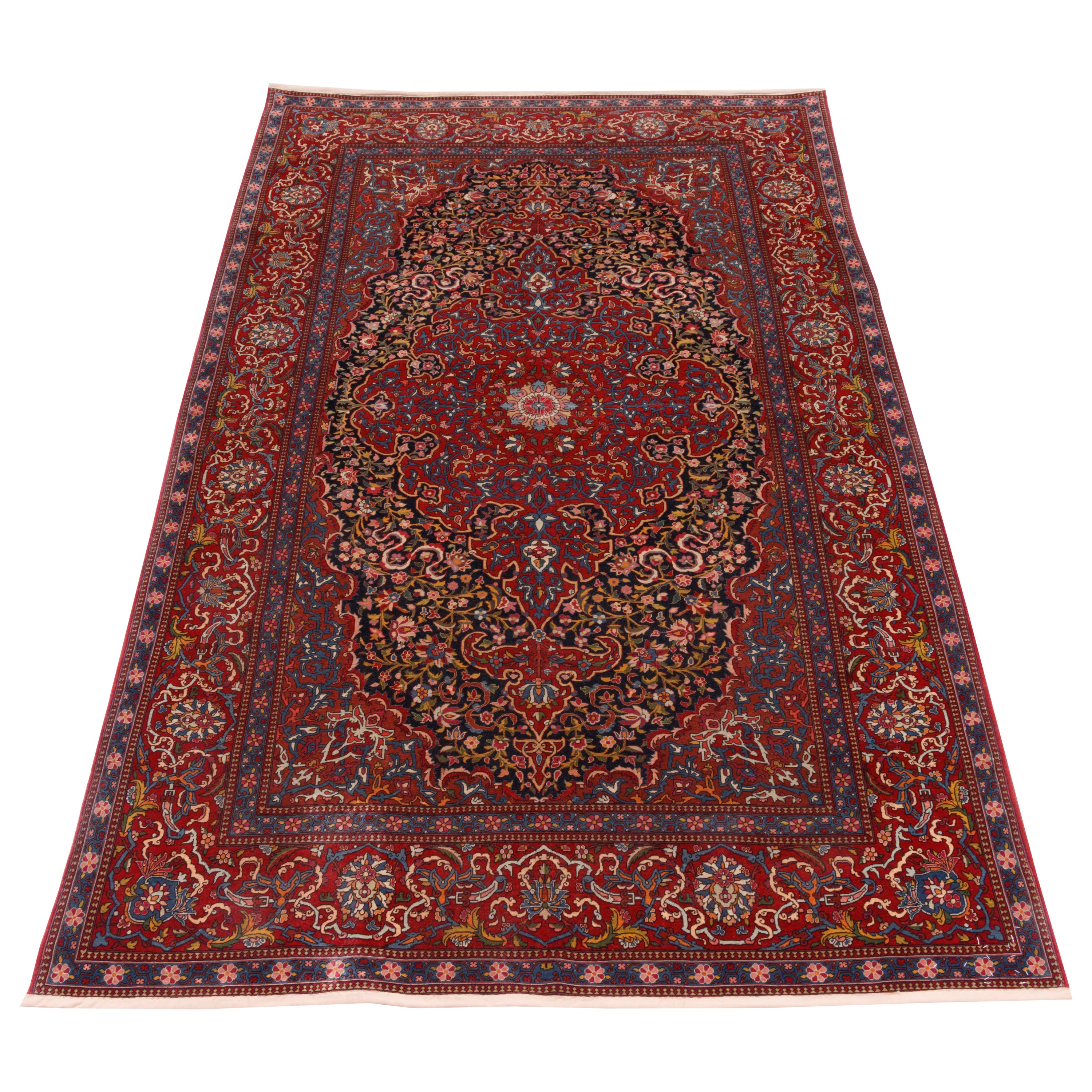 Isfahan Handmade Carpet — Lachak Toranj | Wool / Cotton Warp | 141 × 242 cm | SKU 10300012