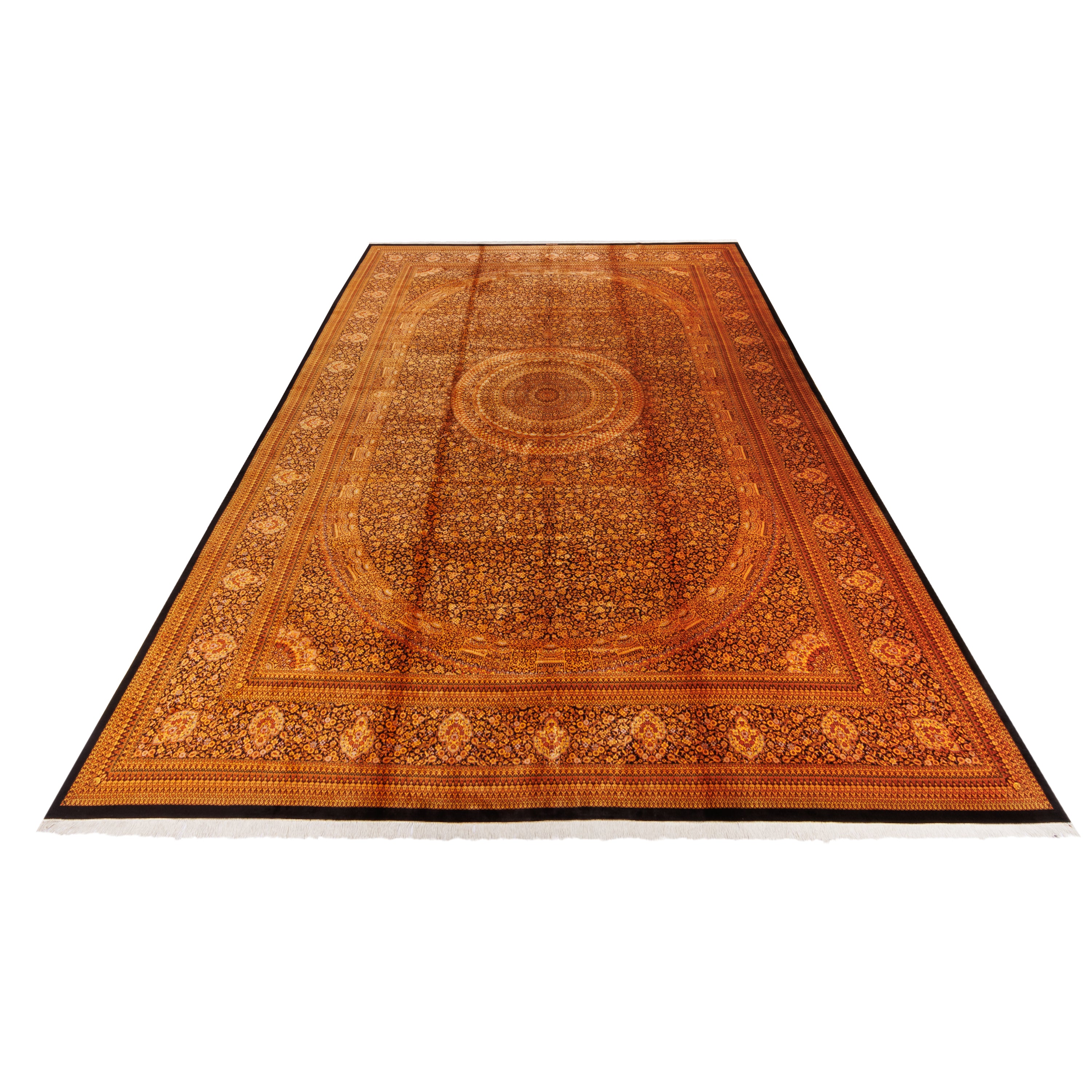 Qom Handmade Carpet — Lachak Toranj | Full Silk | 392 × 589 cm | SKU 12300747
