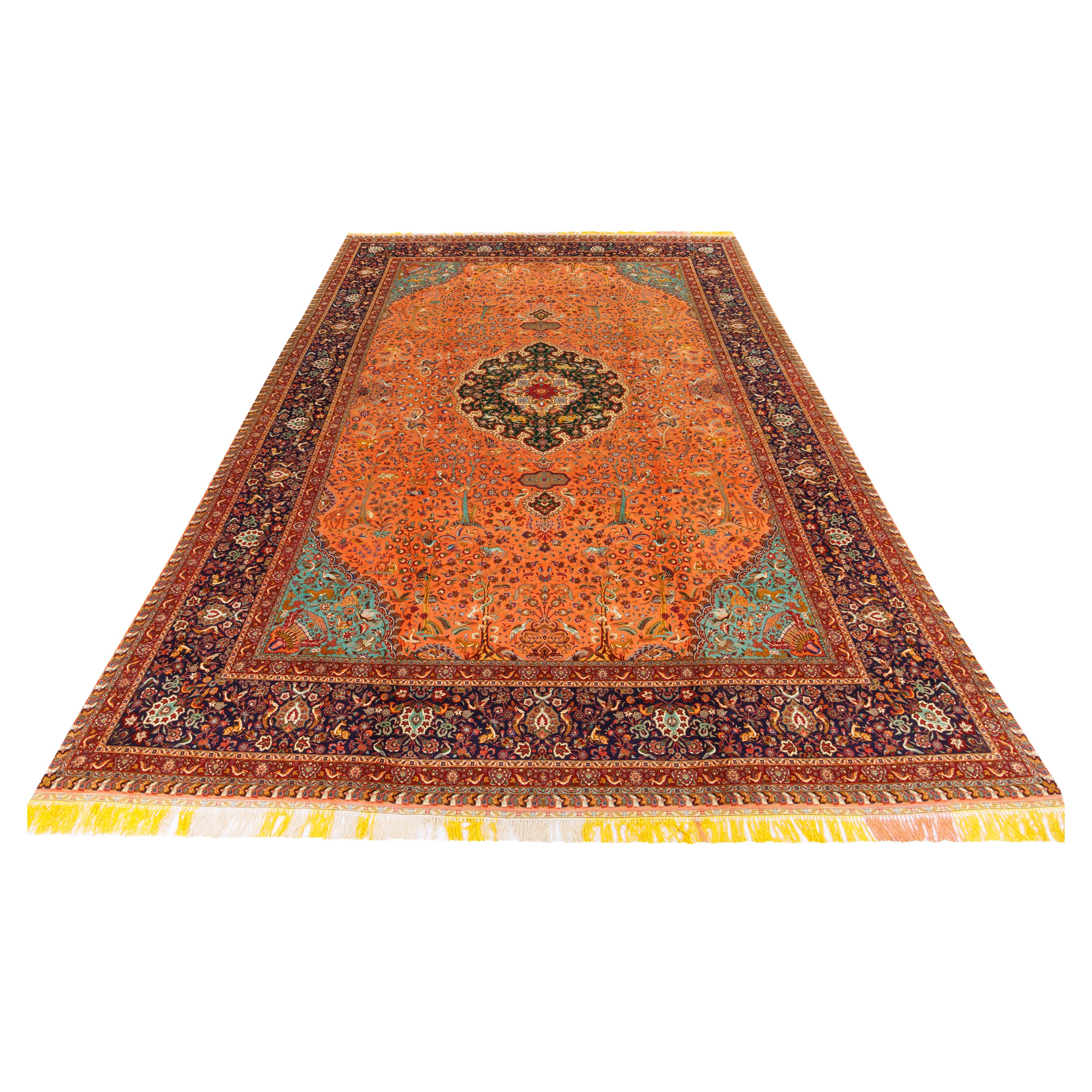 Tabriz Handmade Carpet — Lachak Toranj | Wool / Silk Warp | 405 × 591 cm | SKU 12300718